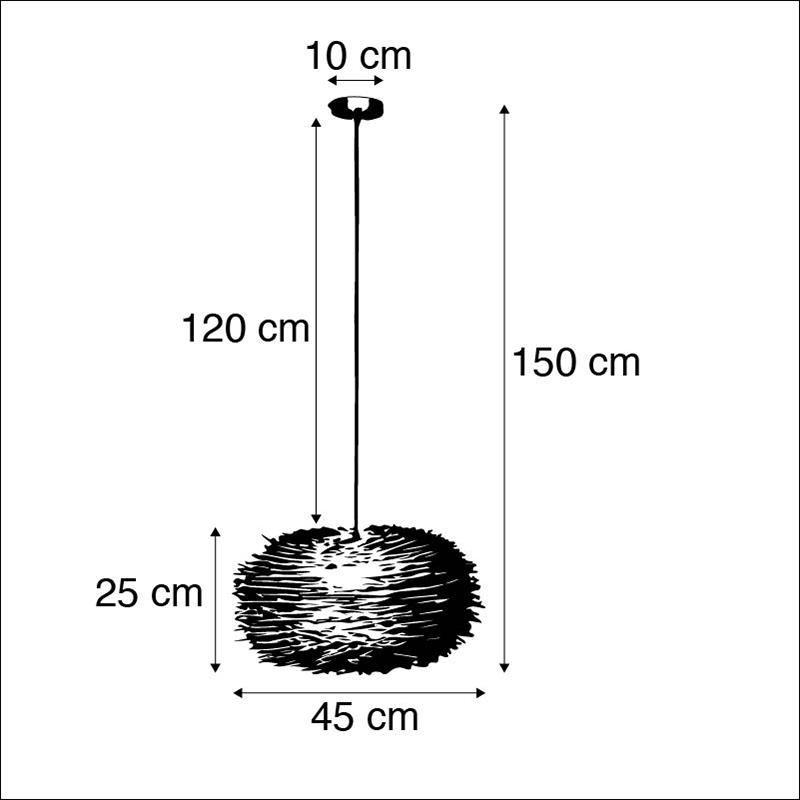 QAZQA Landelijke hanglamp bruin rotan - Hatch 45
