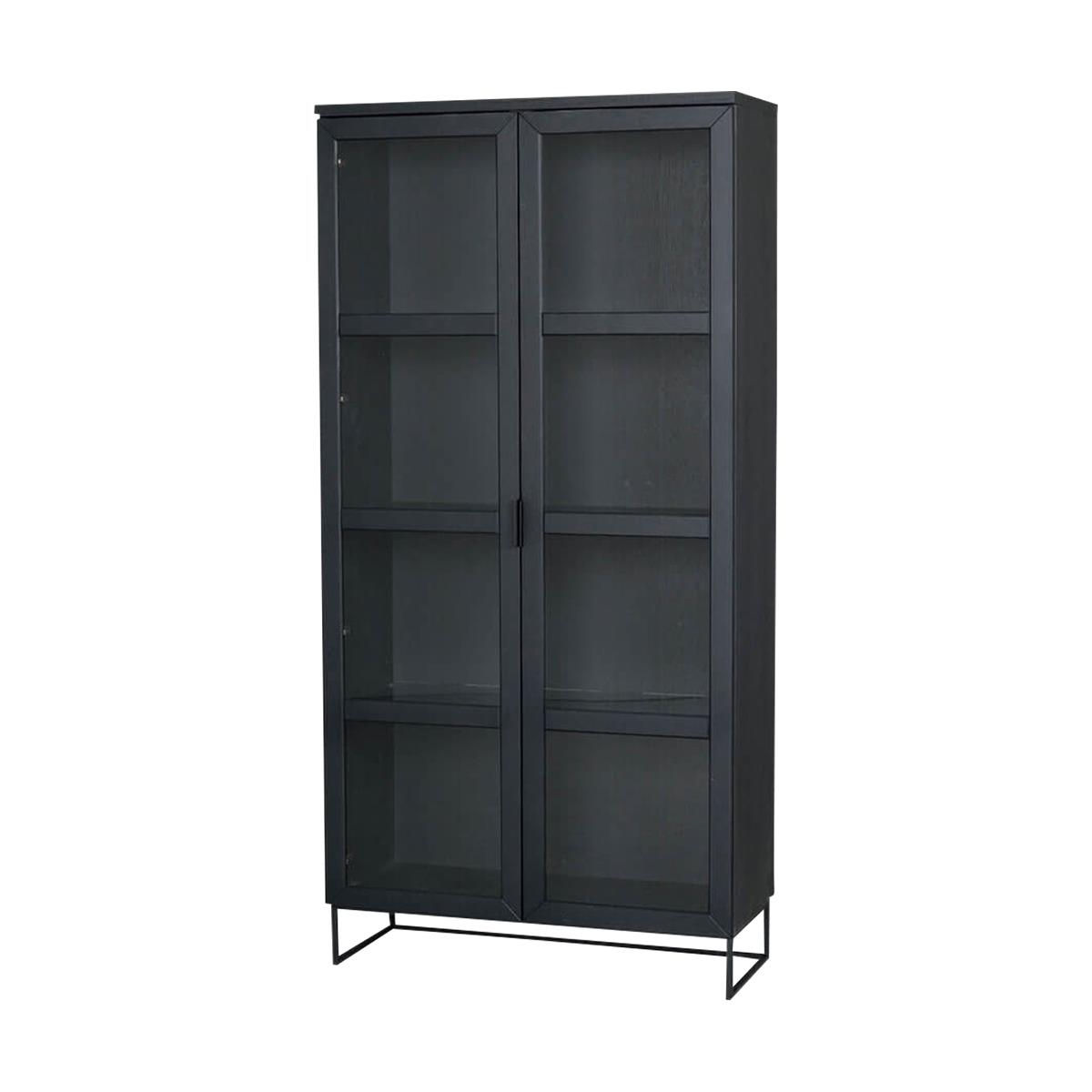 Rowico Home Everett Houten Vitrinekast - H 195 cm - Zwart