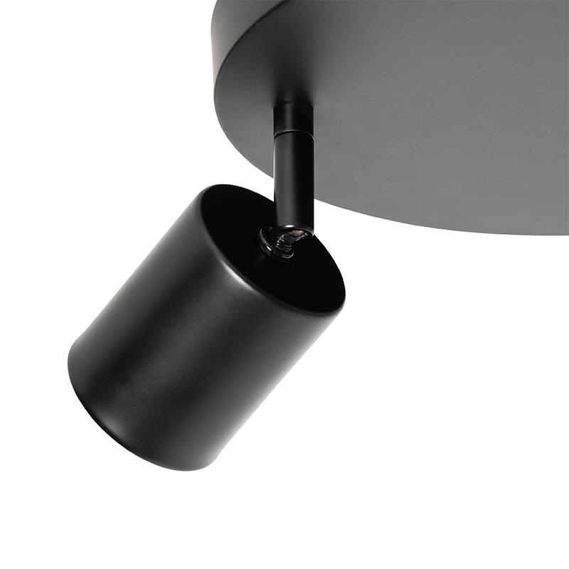 QAZQA Moderne plafondlamp zwart verstelbaar rond 3-lichts - Java
