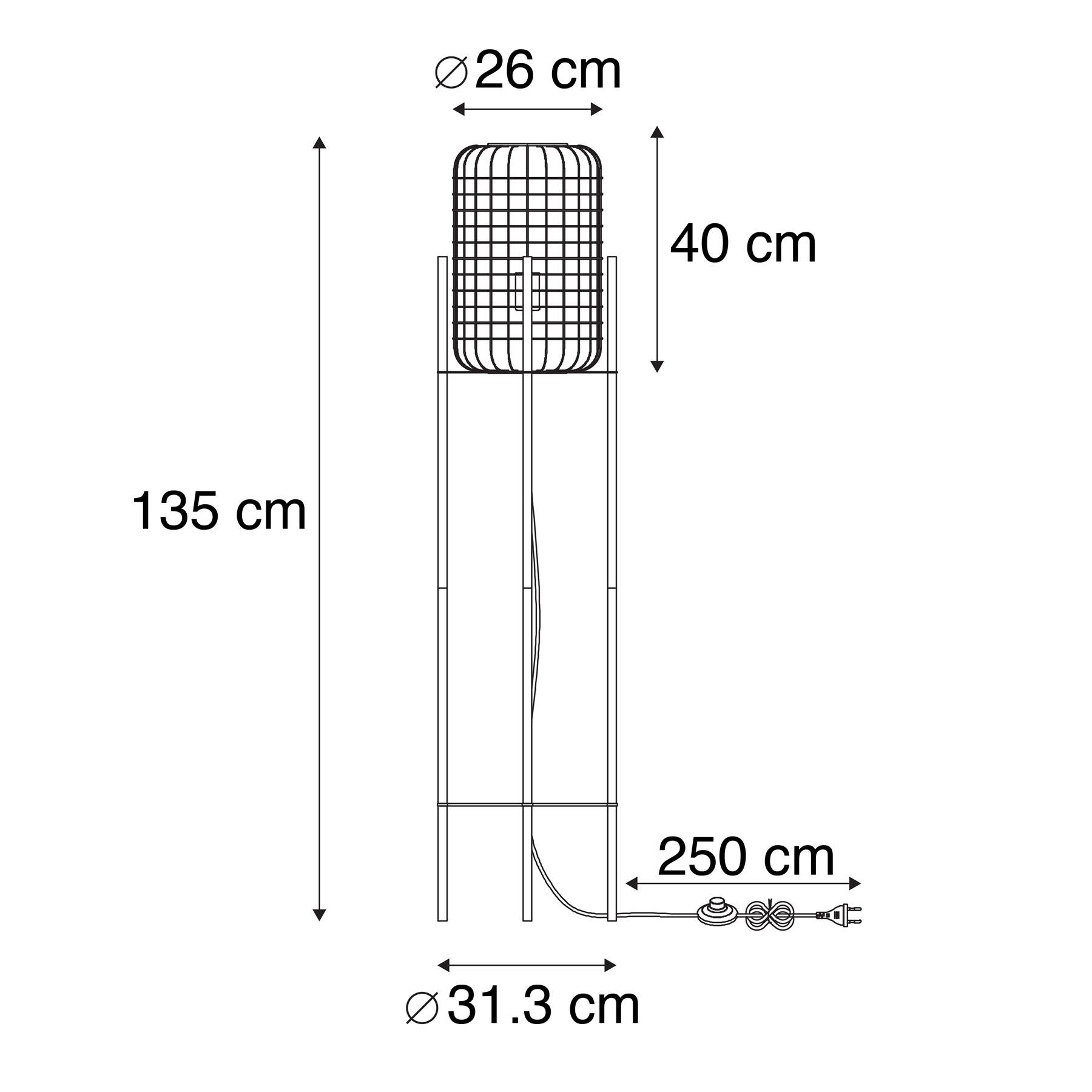 QAZQA Industriële vloerlamp zwart - Bliss Vefa