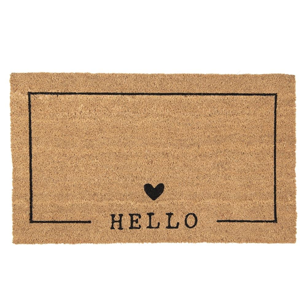 Clayre & Eef Deurmat  75x45 cm Bruin Zwart Kokosvezel Pvc Rechthoek