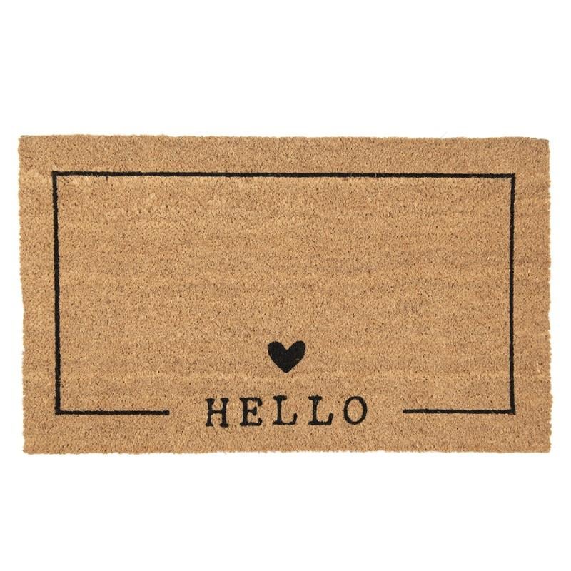 Clayre & Eef Deurmat  75x45 cm Bruin Zwart Kokosvezel Pvc Rechthoek