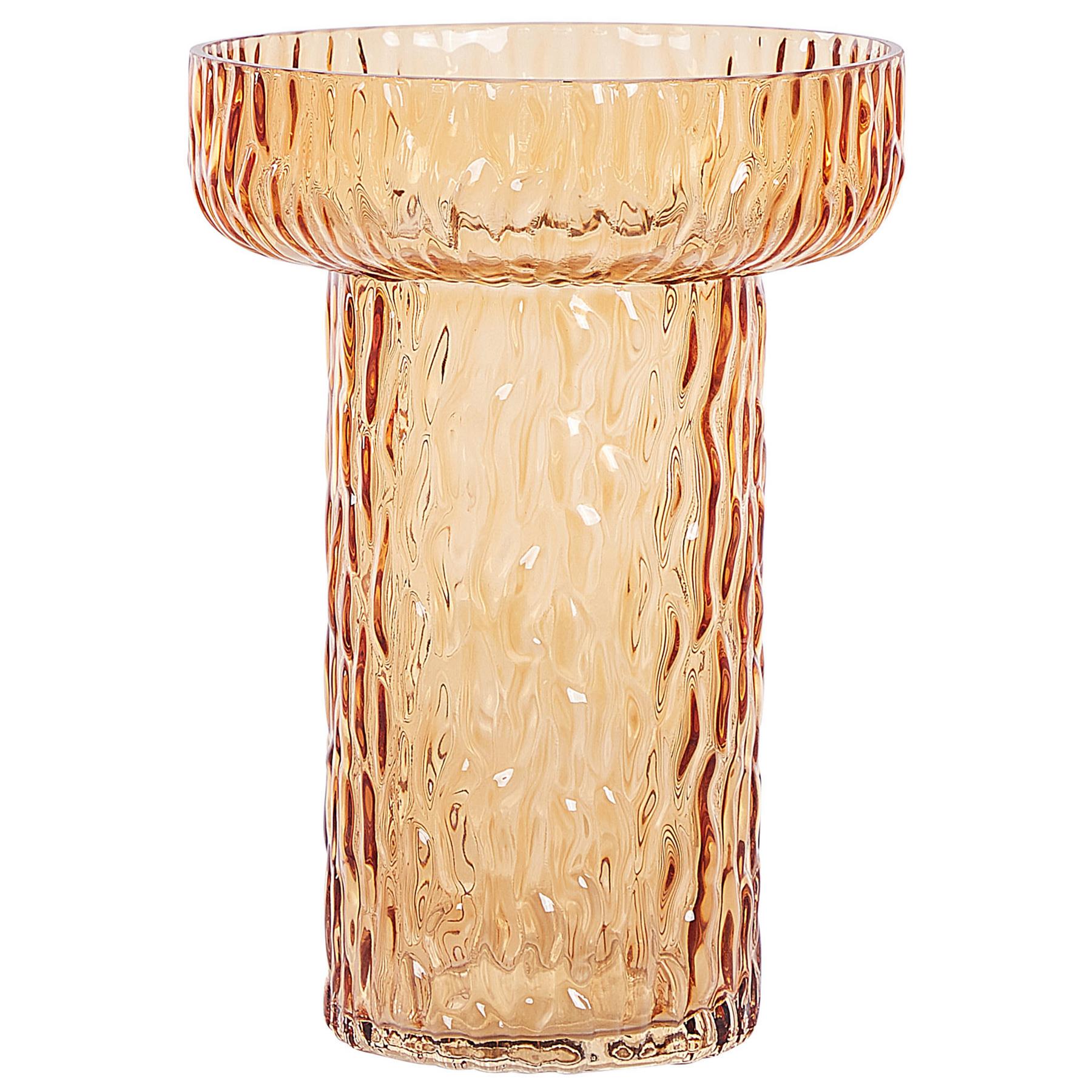 Beliani - PLATANIA - Decoratieve vaas - Oranje - Glas