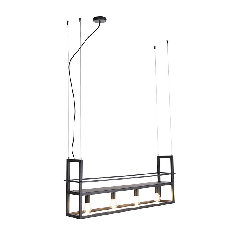 QAZQA Smart hanglamp zwart incl. WiFi A60 - Cage Rack