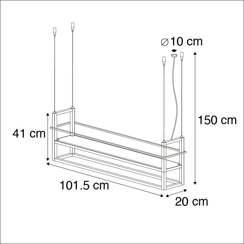 QAZQA Smart hanglamp zwart incl. WiFi A60 - Cage Rack