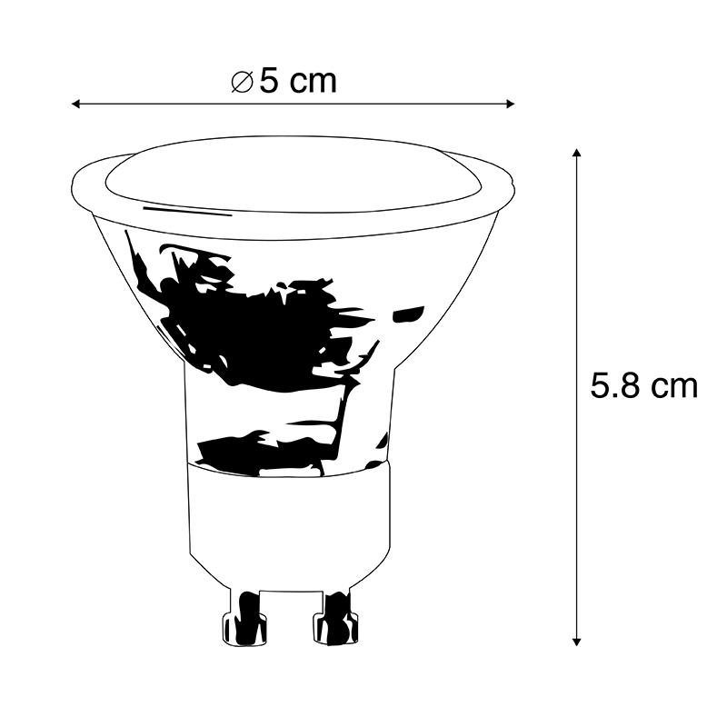 LUEDD GU10 LED lamp 50mm helder 3W 250 lm 2200K