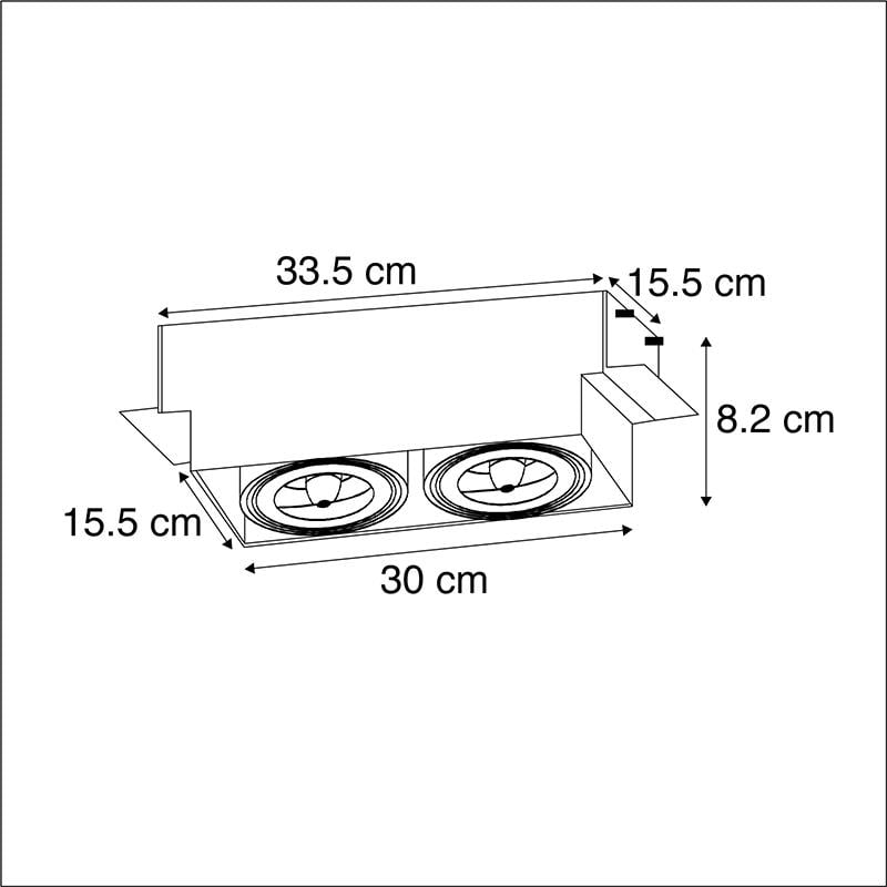 QAZQA Inbouwspot wit draai- en kantelbaar AR111 Trimless 2-lichts -