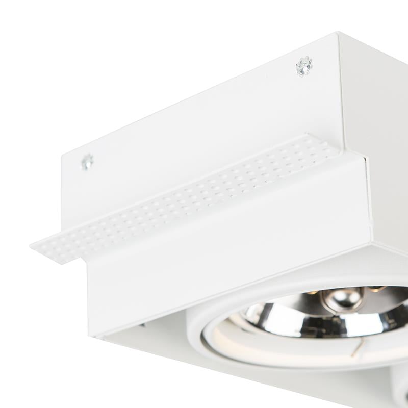QAZQA Inbouwspot wit draai- en kantelbaar AR111 Trimless 2-lichts -
