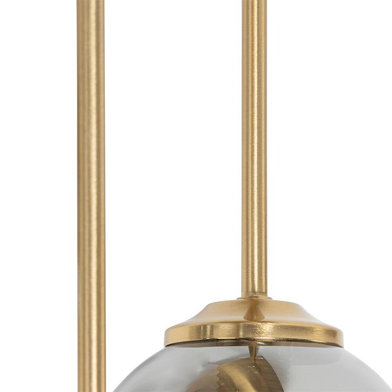 QAZQA Moderne plafondlamp goud 5-lichts met smoke glas - Athens