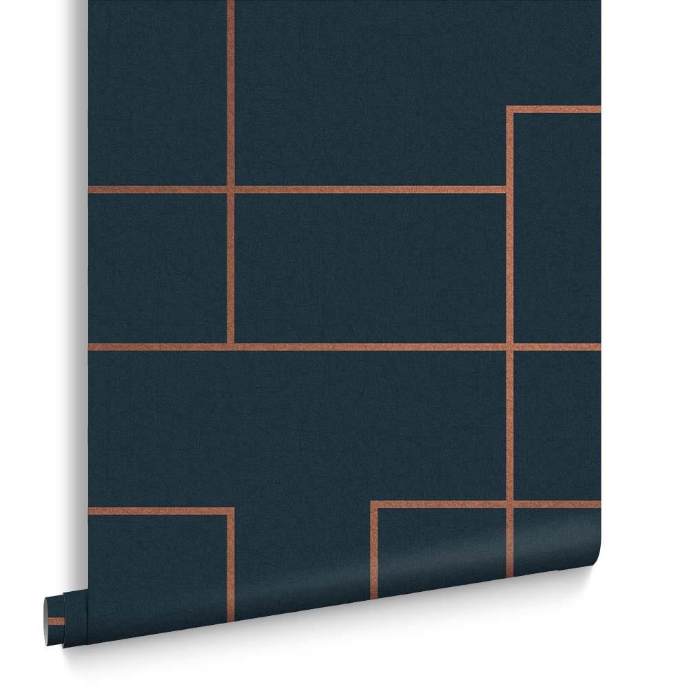 Graham & Brown vliesbehang Primo Navy blauw