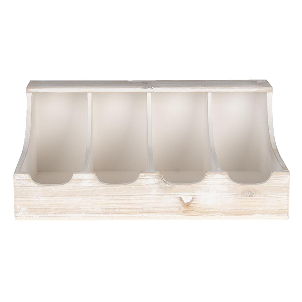 Clayre & Eef Bestekbak  41x28x17 cm Wit Hout Rechthoek Besteklade