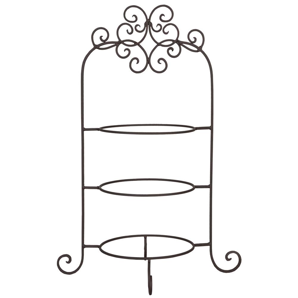 Clayre & Eef Etagère voor 3 borden  36x28x54 cm Bruin Ijzer Rond