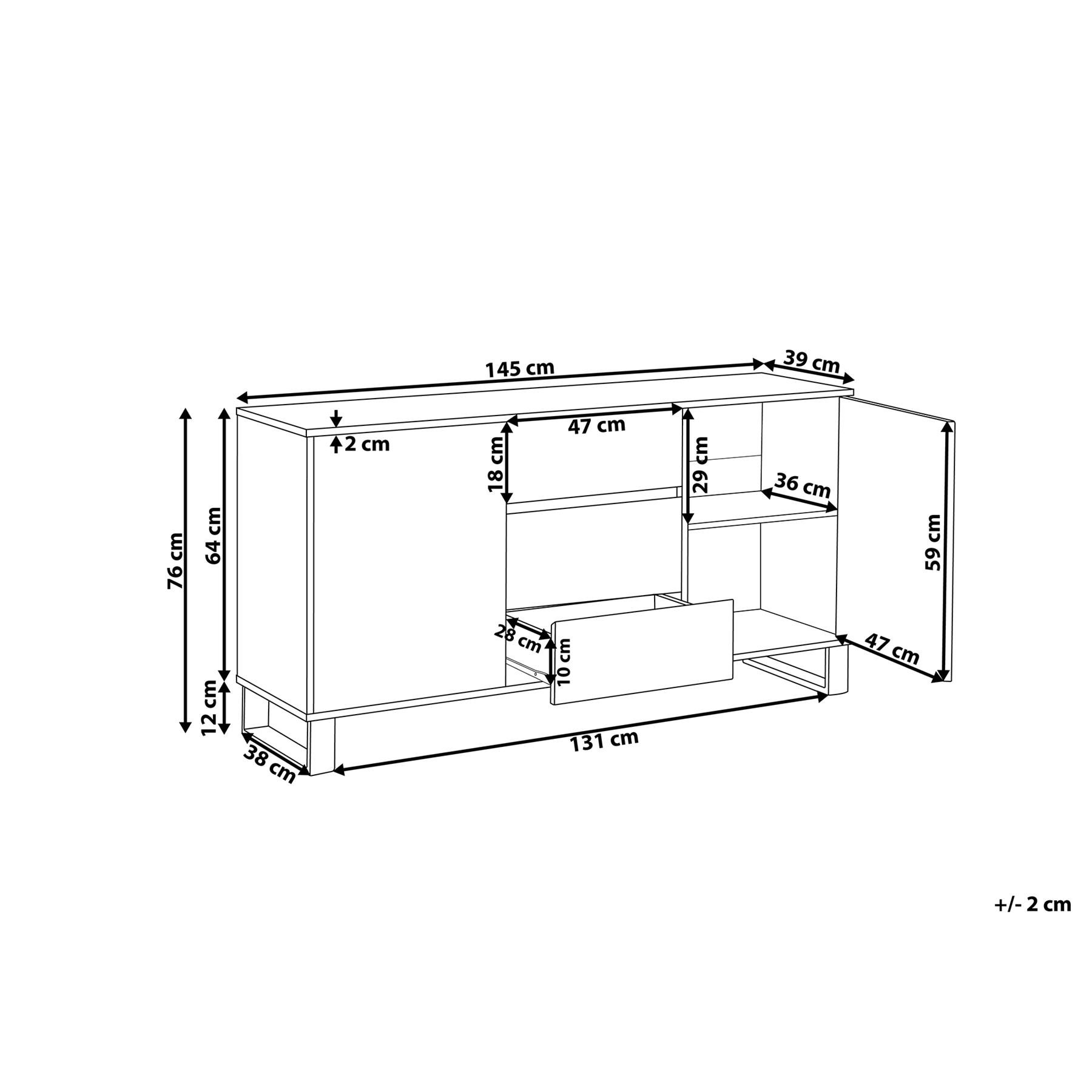 Beliani - ELDA - Sideboard - Lichte houtkleur|Donkerbruin - MDF
