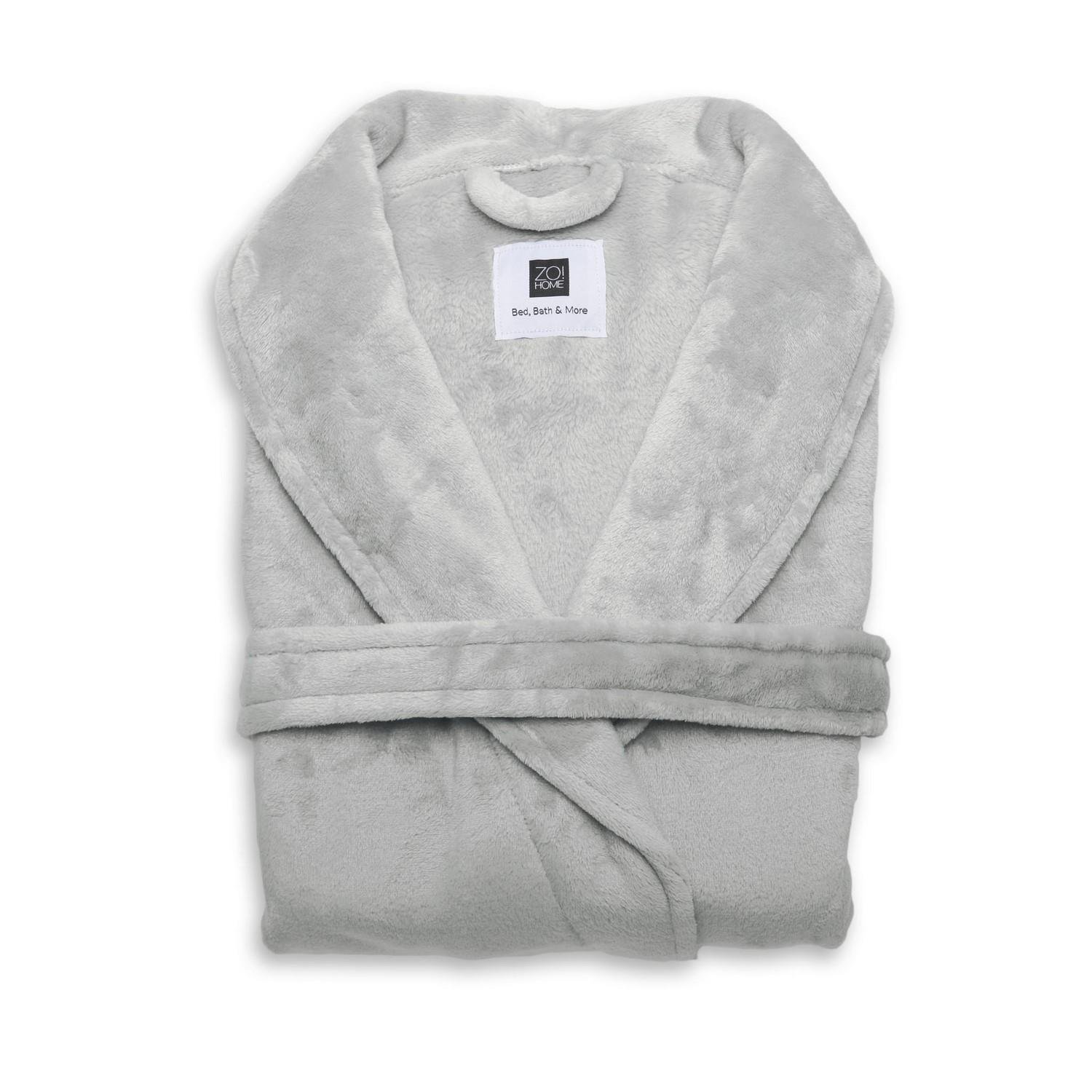 Zo Home Flanel Fleece Badjas Cara - pearl grey - XL