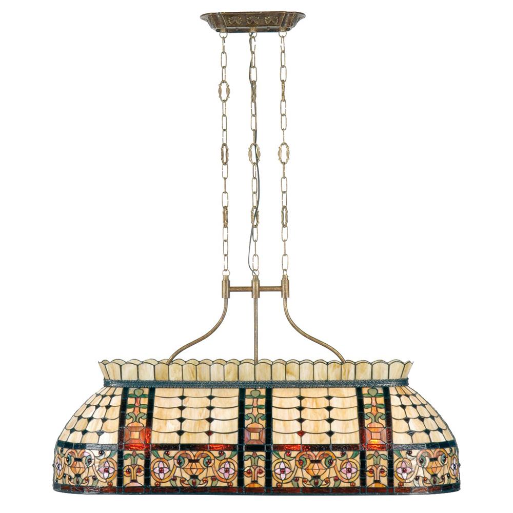 Clayre & Eef Hanglamp Tiffany  115x34x141 cm Beige Groen Metaal Glas