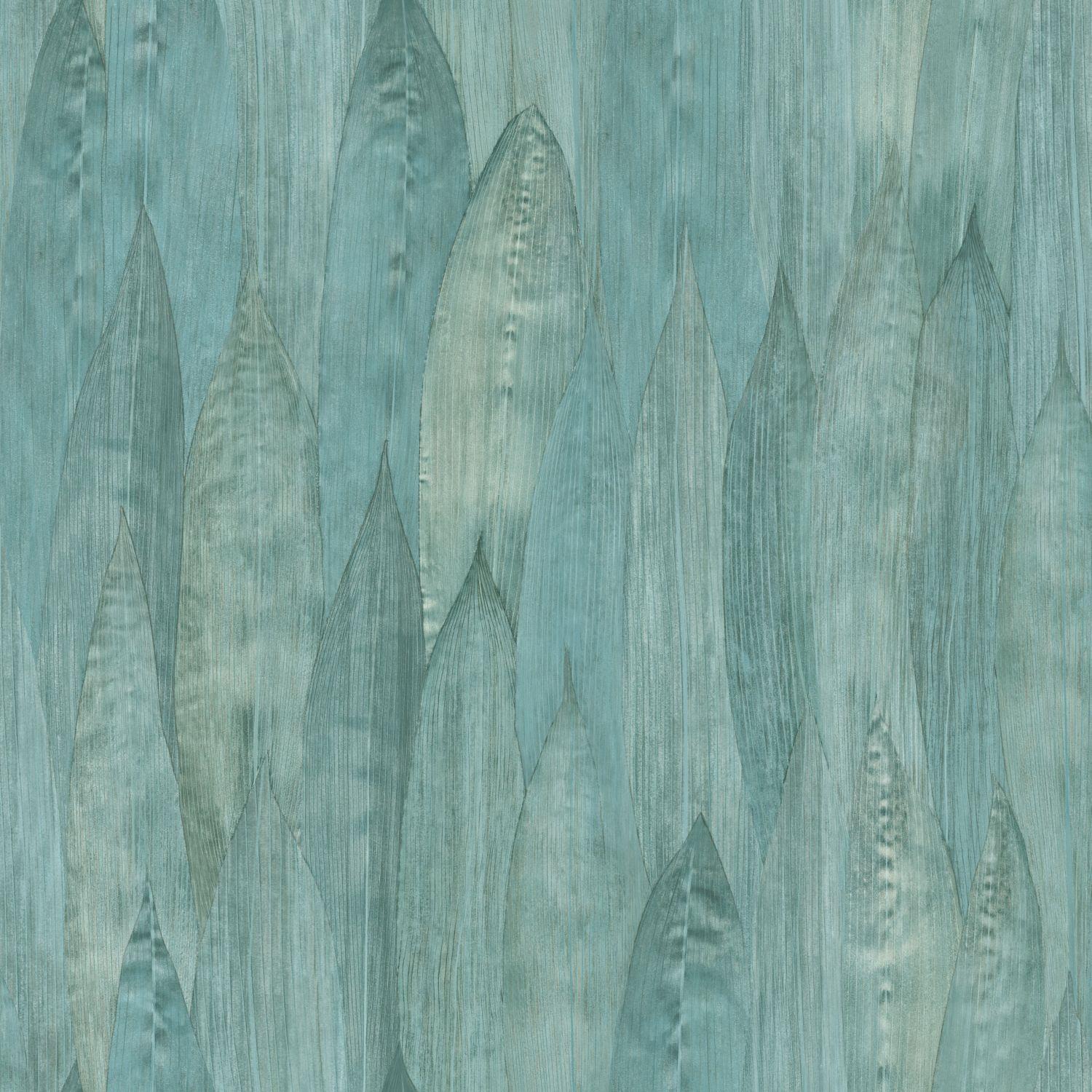 Origin Wallcoverings eco-texture vliesbehang bladeren lagunegroen - 53