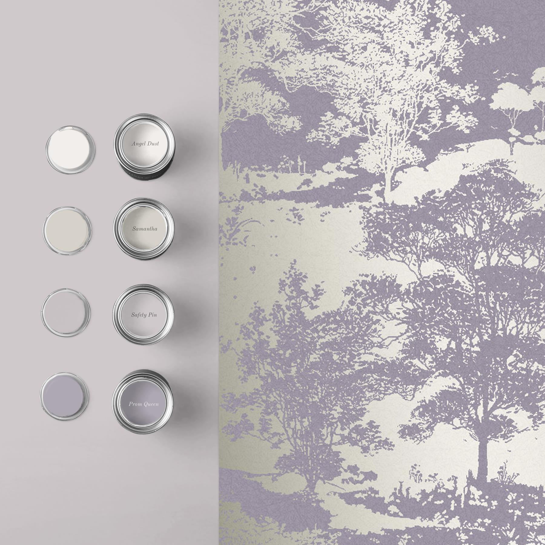 Graham & Brown vliesbehang Meadow Bluebell paars