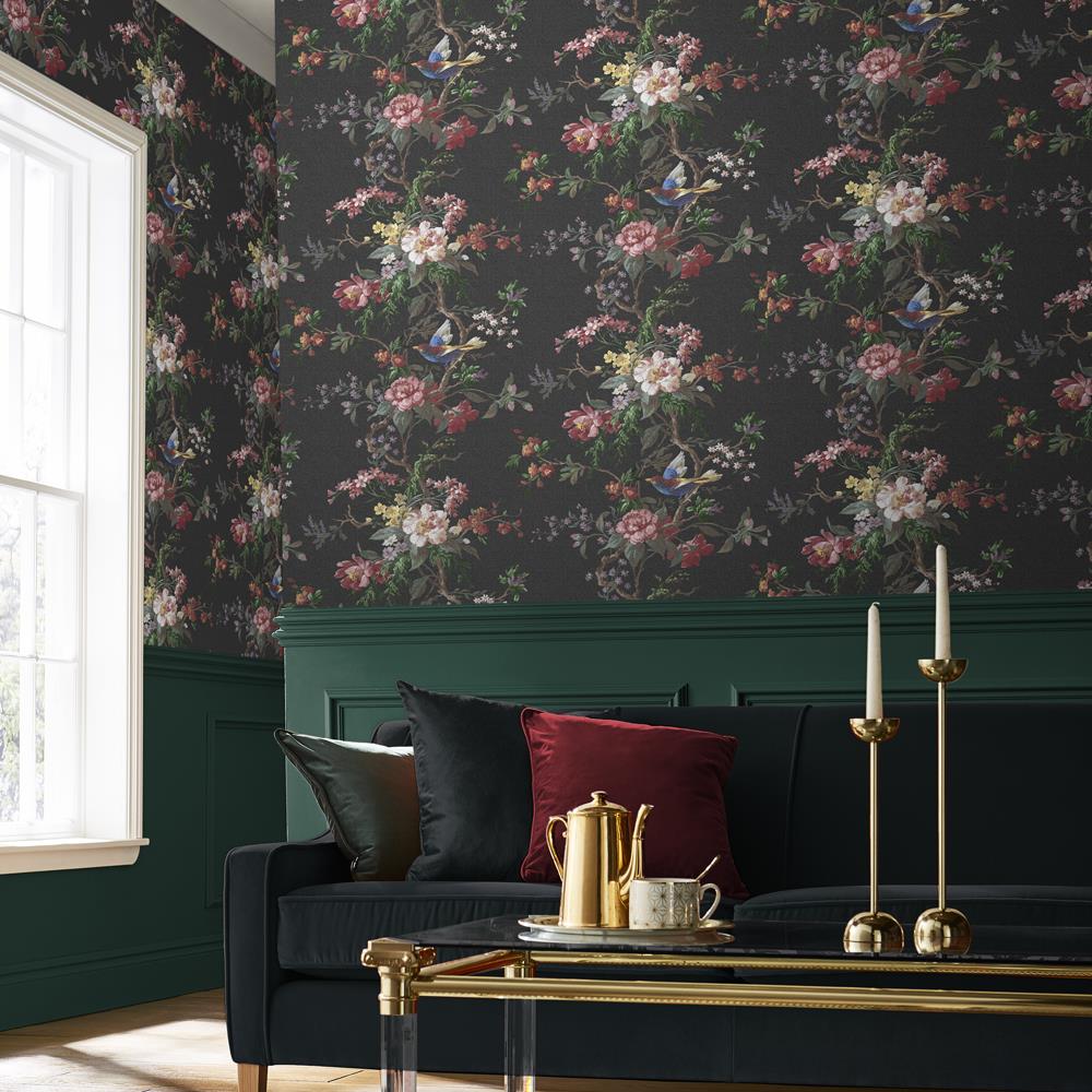 Graham & Brown vliesbehang Venetian Noir zwart