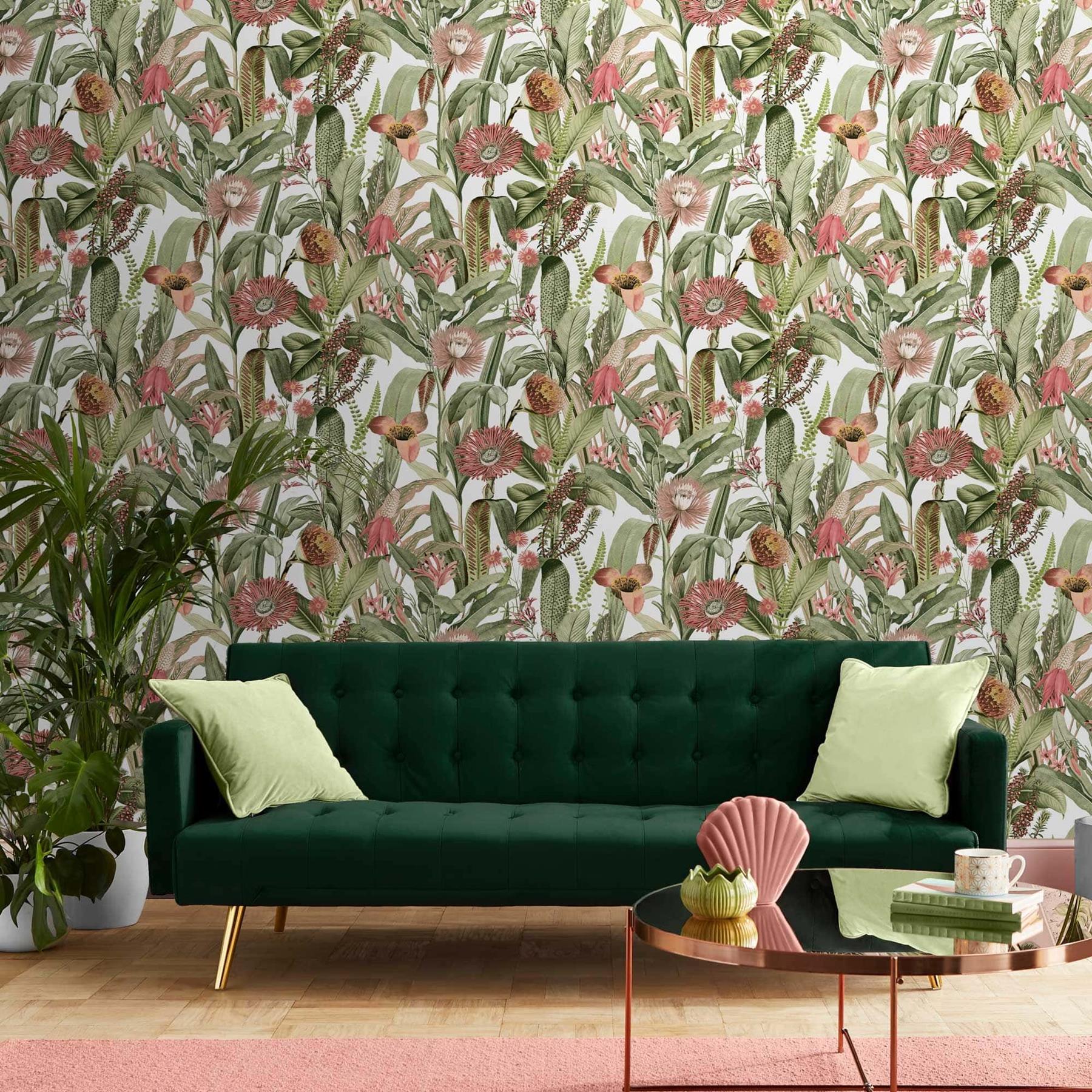 Graham & Brown vliesbehang Tigerlily Lush wit