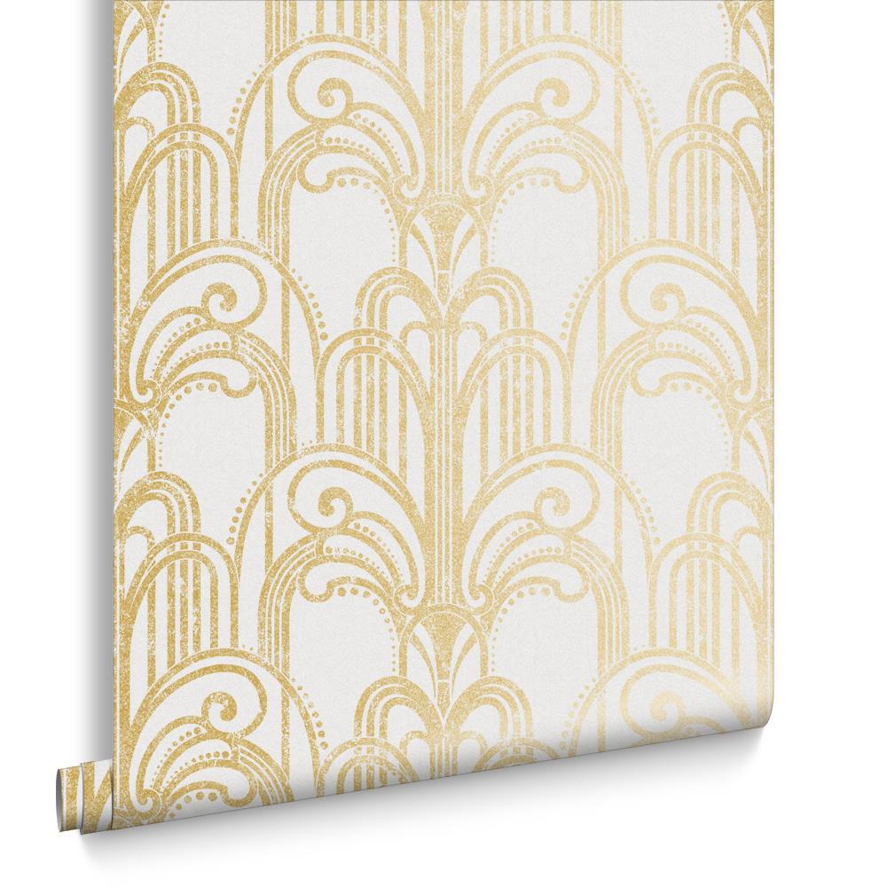 Graham & Brown vliesbehang Art Deco Gold Pearl Goud