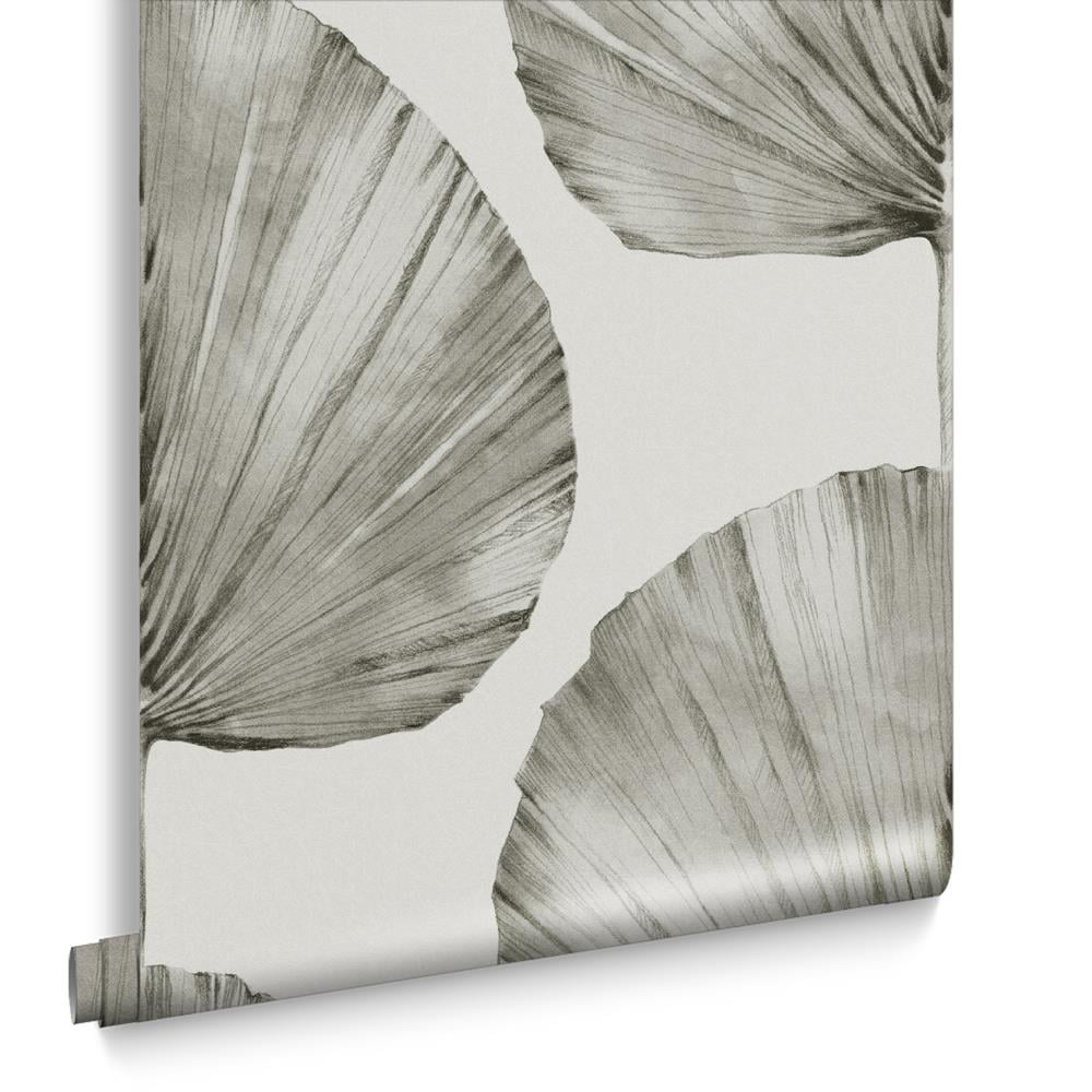 Graham & Brown vliesbehang Palm Fan Stone wit
