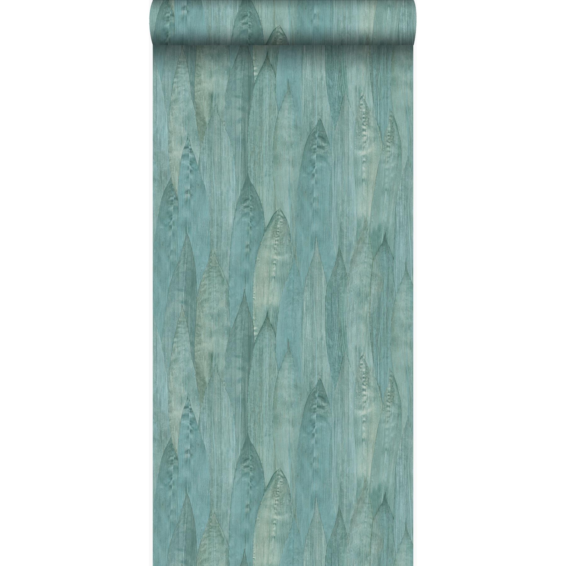 Origin Wallcoverings eco-texture vliesbehang bladeren lagunegroen - 53