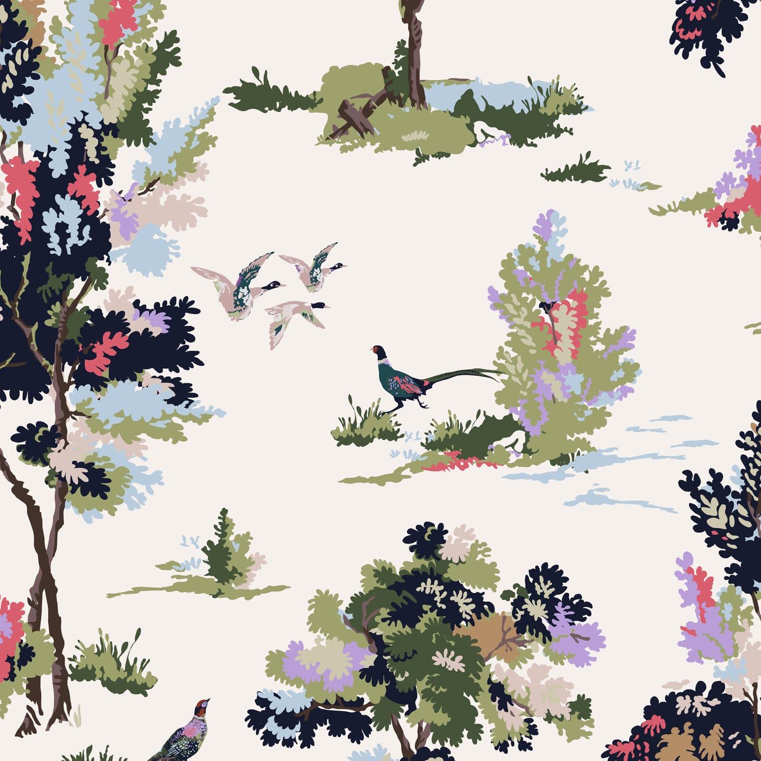 Joules vliesbehang Woodland Scene Dawn