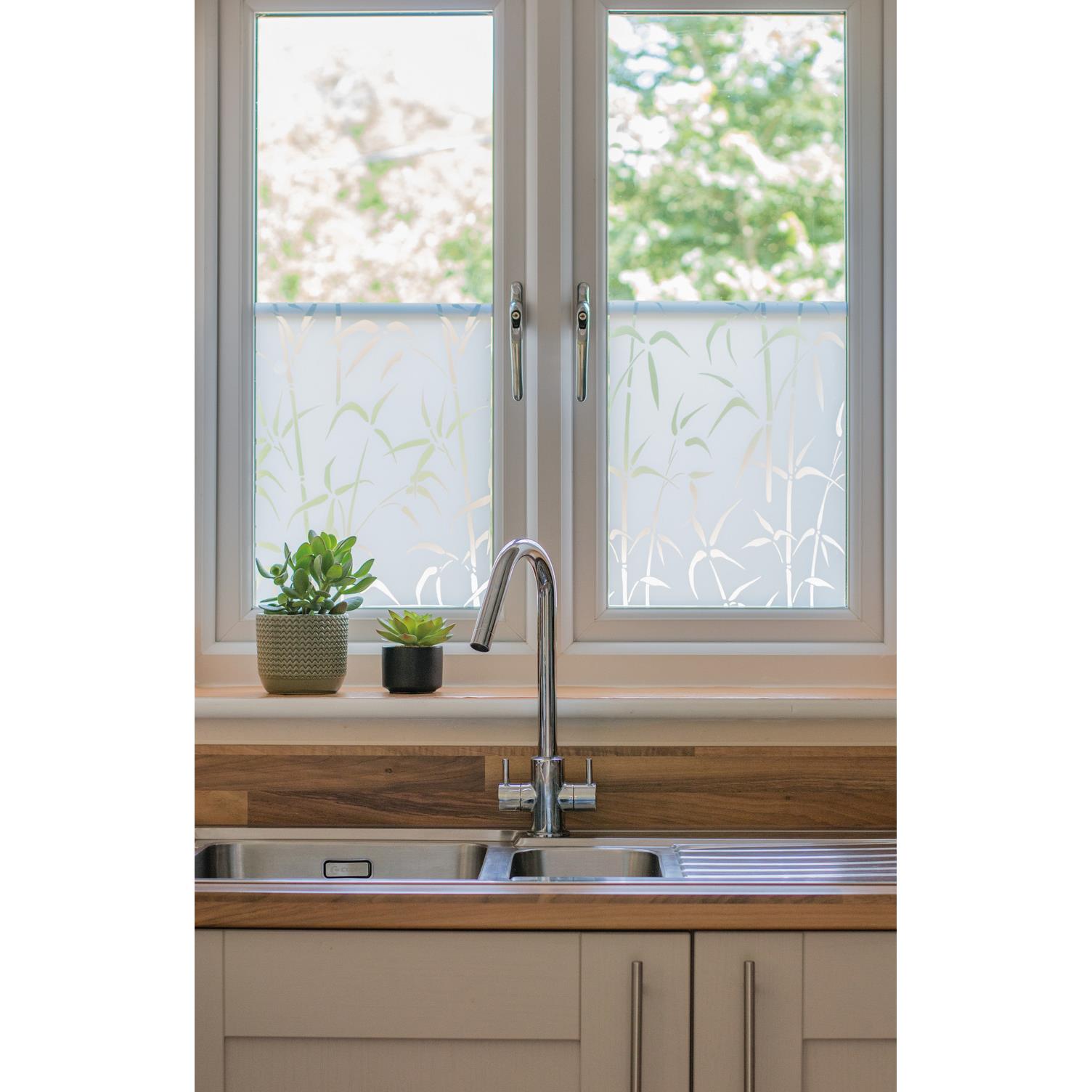 d-c-fix Bamboo Raamfolie - 45x150cm - Melkglas - Planten - Statisch