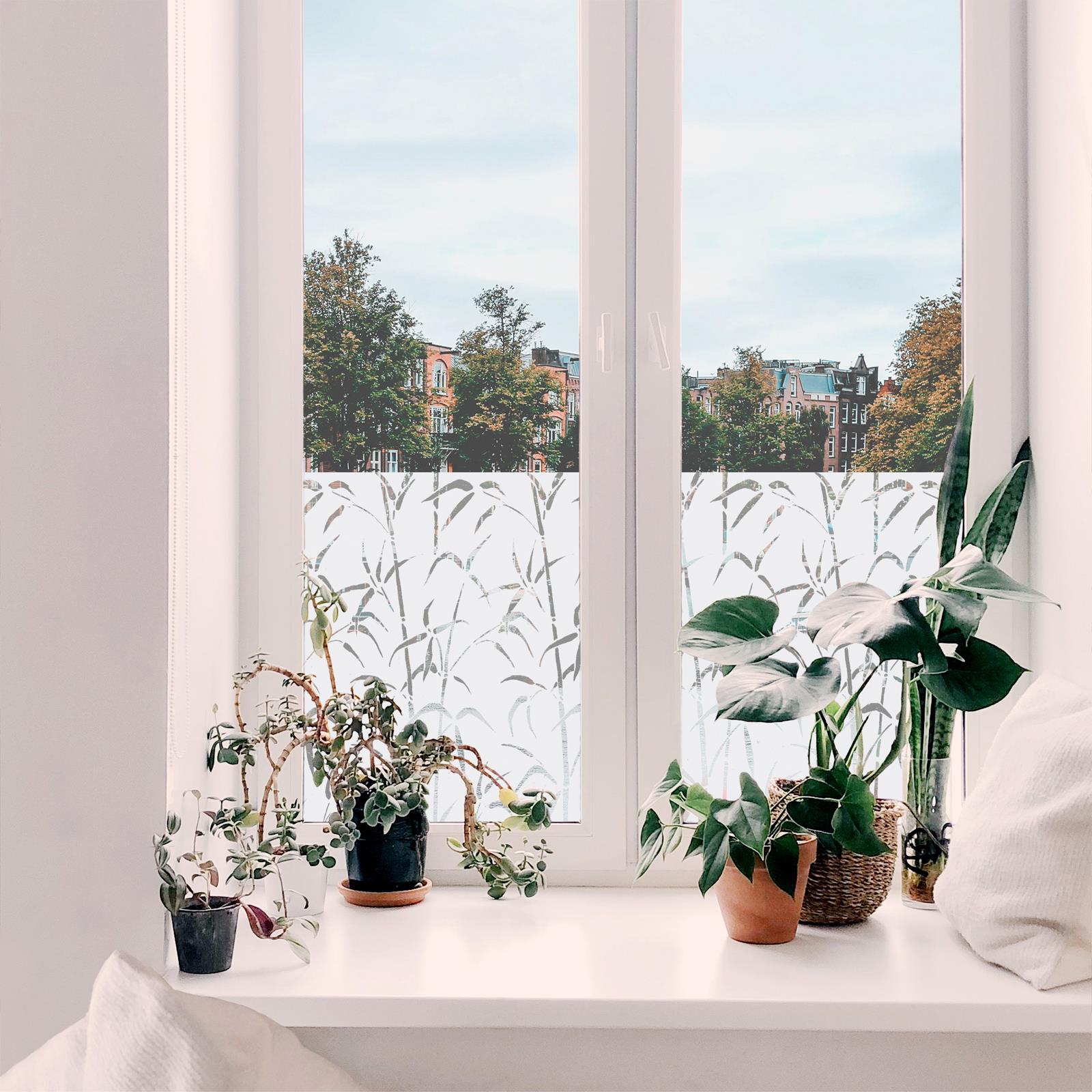 d-c-fix Bamboo Raamfolie - 45x200cm - Melkglas - Planten - Zelfklevend
