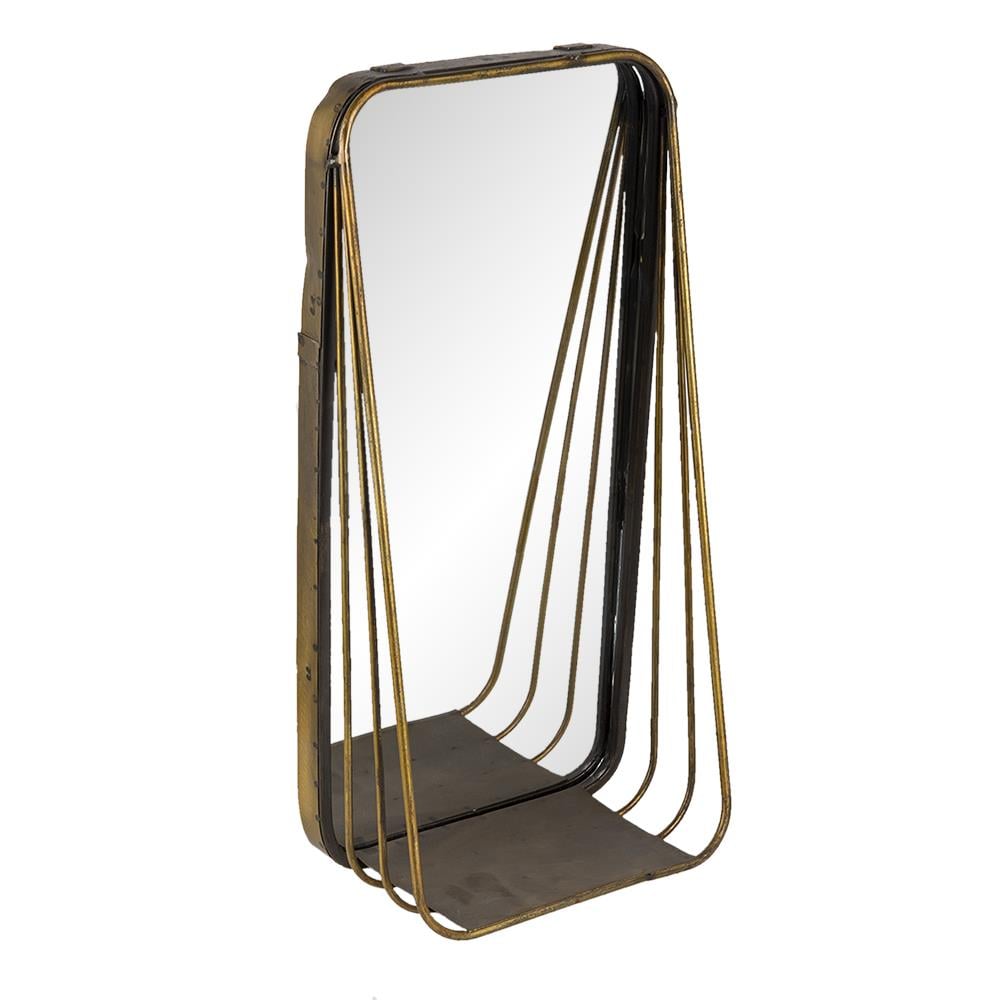 Clayre & Eef Spiegel  19x39 cm Koperkleurig Metaal Rechthoek Grote