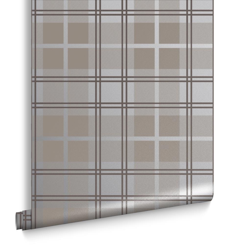 Graham & Brown vliesbehang Tartan Earth Bruin