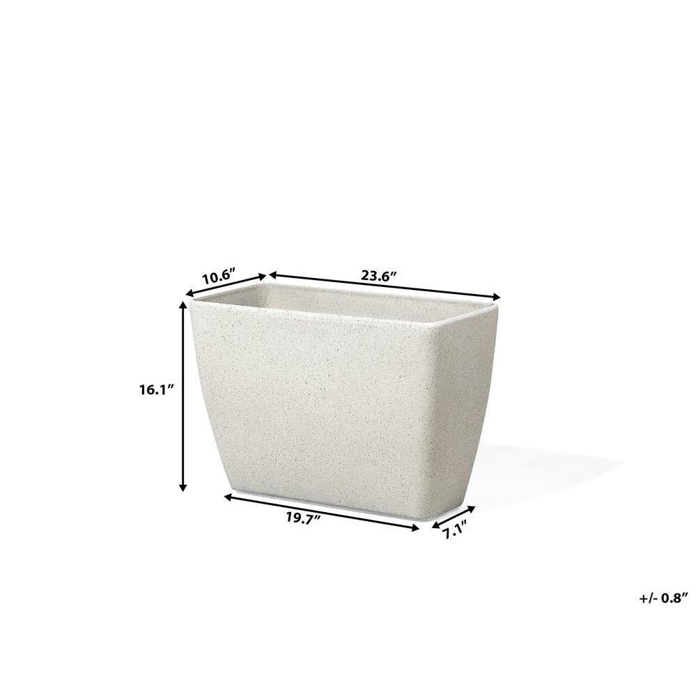 Beliani - BARIS - Plantenbak - Lichtbeige - 60 cm - Stenenmix