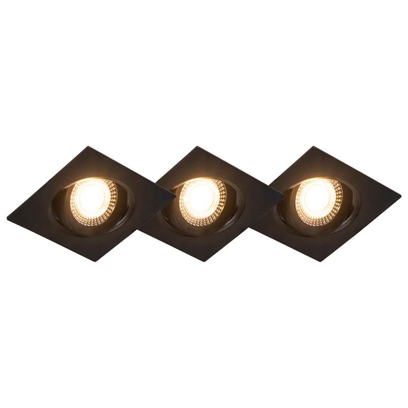 Qazqa Set Van Inbouwspots Zwart Incl Led Staps Dimbaar Miu Kopen Shop Bij Fonq