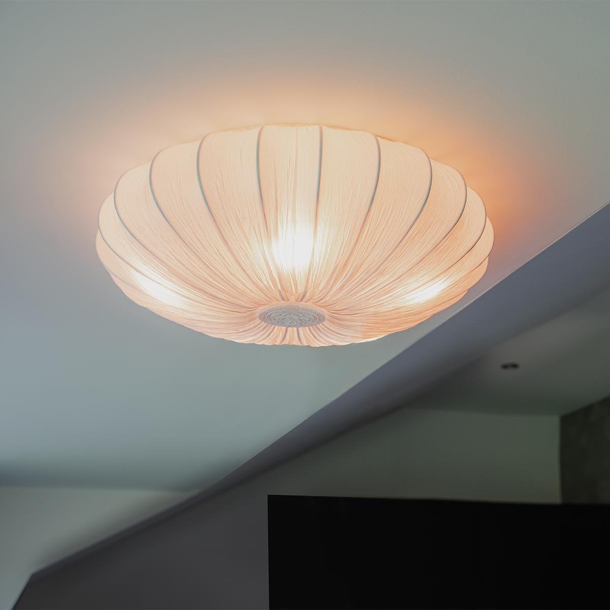 QAZQA Japandi plafondlamp wit zijden 60cm 5-lichts - Plu