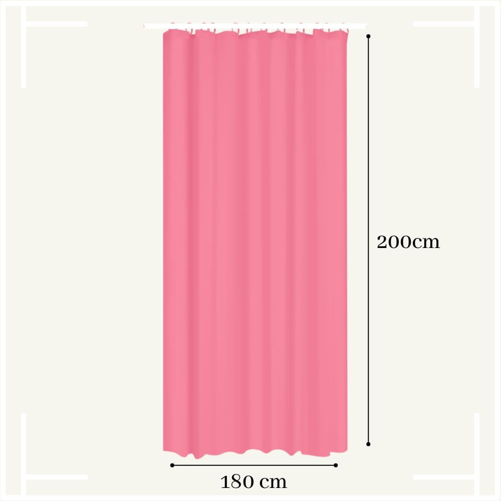 MARBEAUX Roze Douchegordijn met Ringen 180x200 cm Polyester