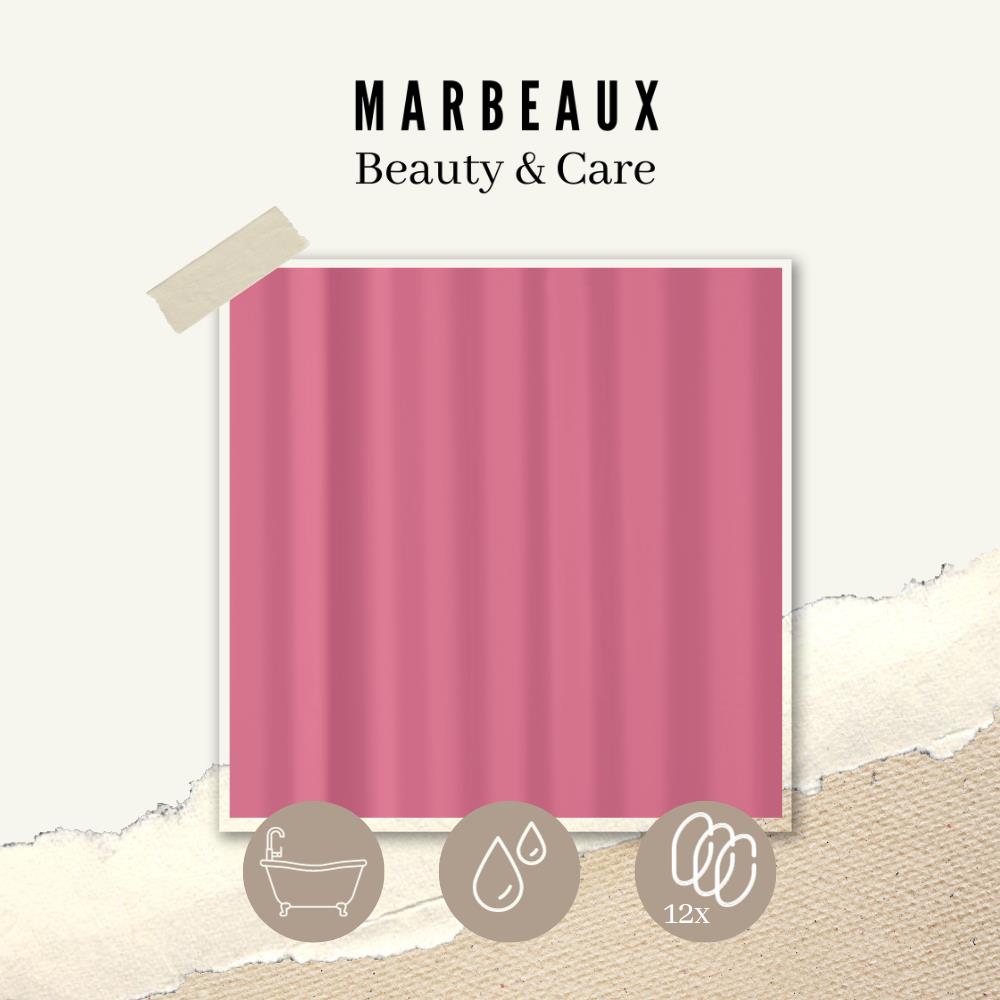 MARBEAUX Roze Douchegordijn met Ringen 180x200 cm Polyester