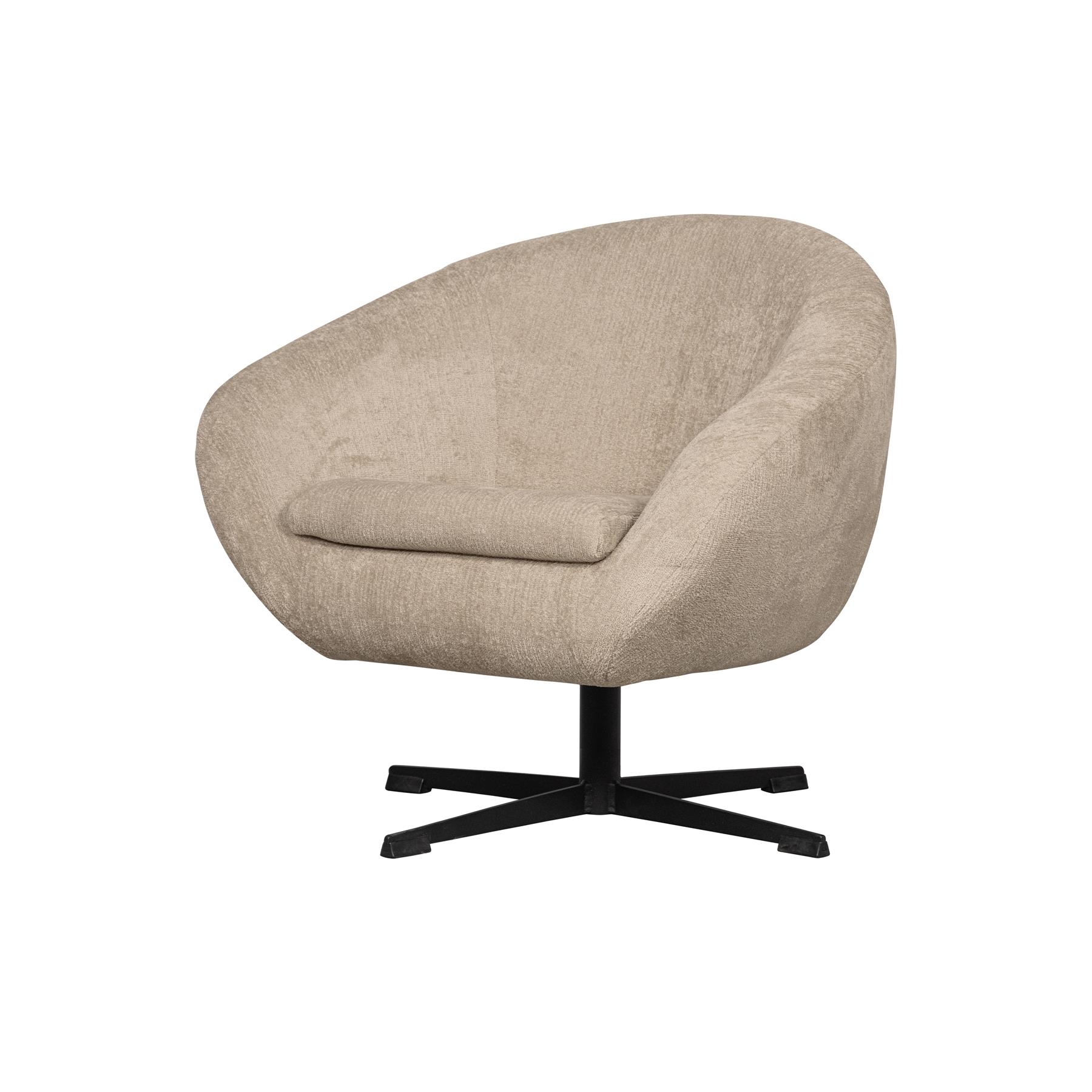 BePureHome Draaifauteuil Desert - Polyester - Zand - 70x85x74
