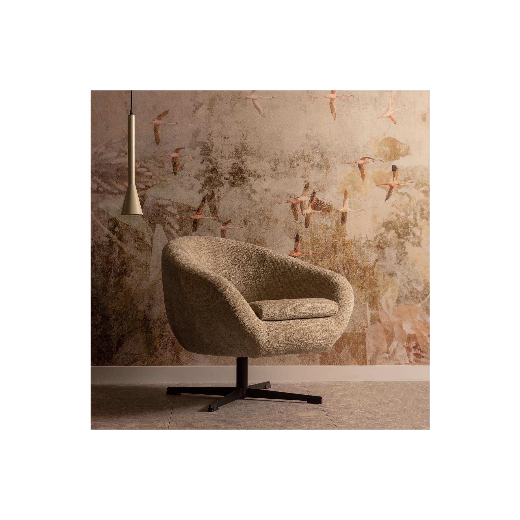 BePureHome Draaifauteuil Desert - Polyester - Zand - 70x85x74