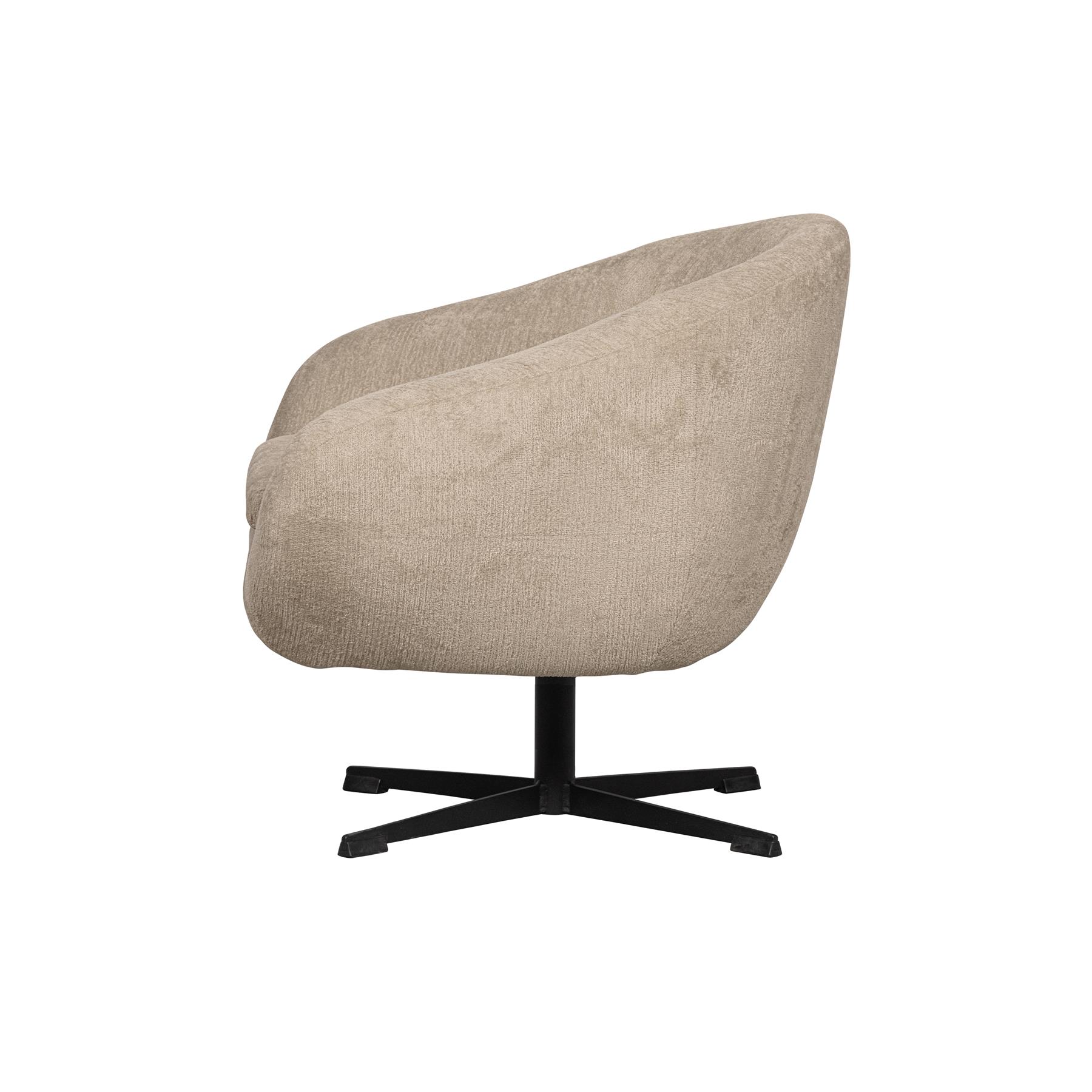 BePureHome Draaifauteuil Desert - Polyester - Zand - 70x85x74