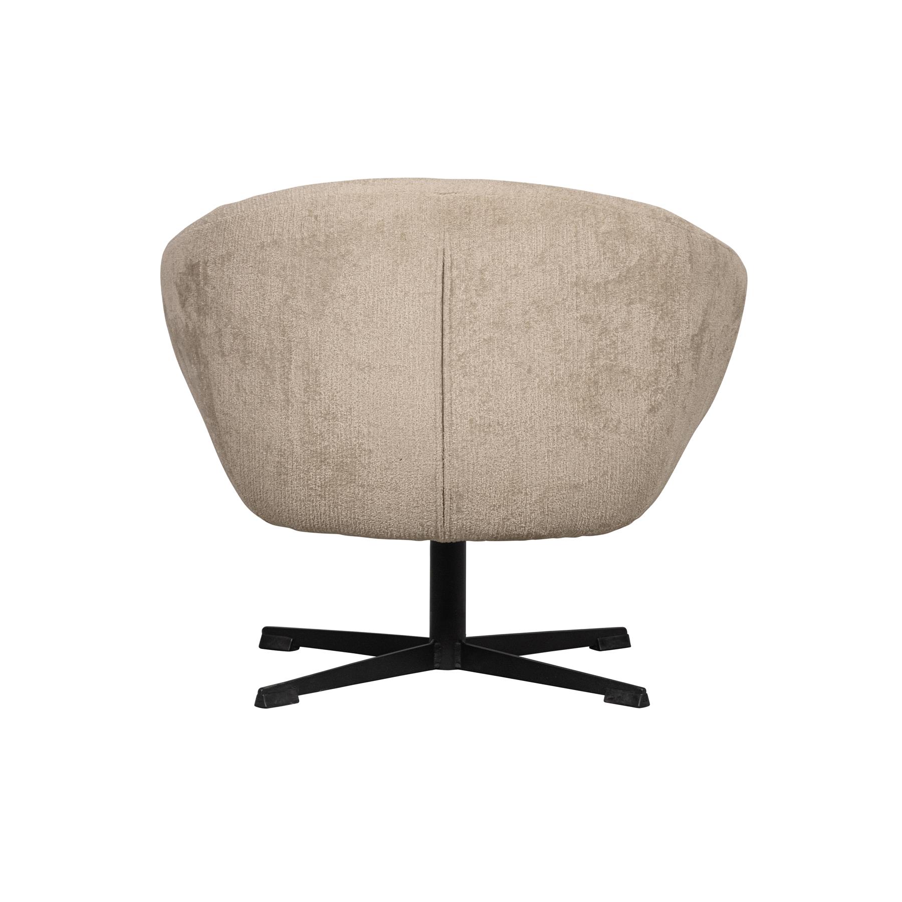BePureHome Draaifauteuil Desert - Polyester - Zand - 70x85x74