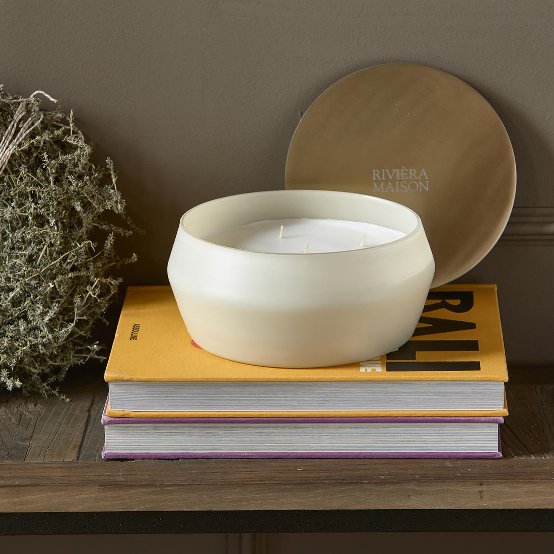 Riviera Maison Geurkaars wit, met deksel - RM Scented - Paraffine