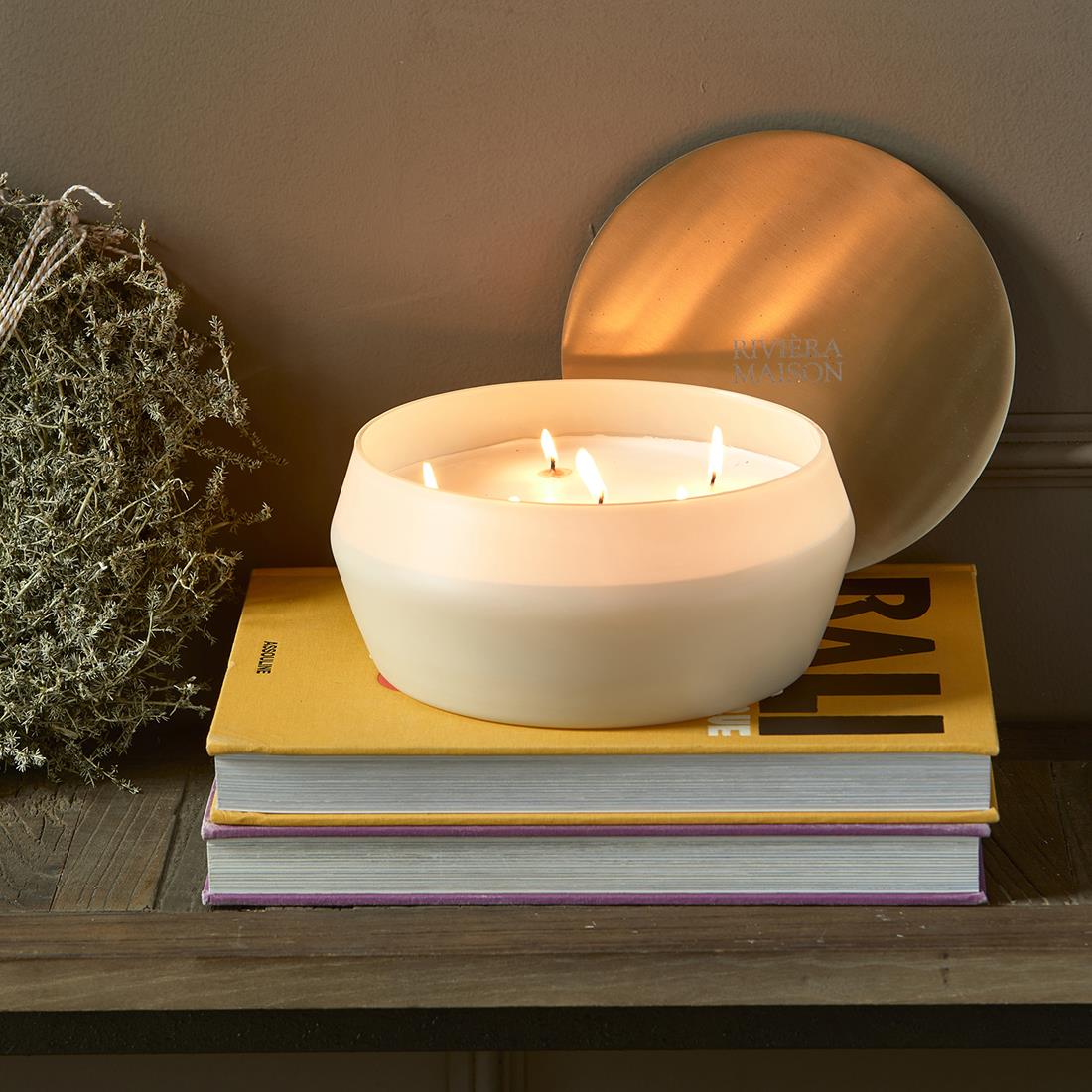 Riviera Maison Geurkaars wit, met deksel - RM Scented - Paraffine