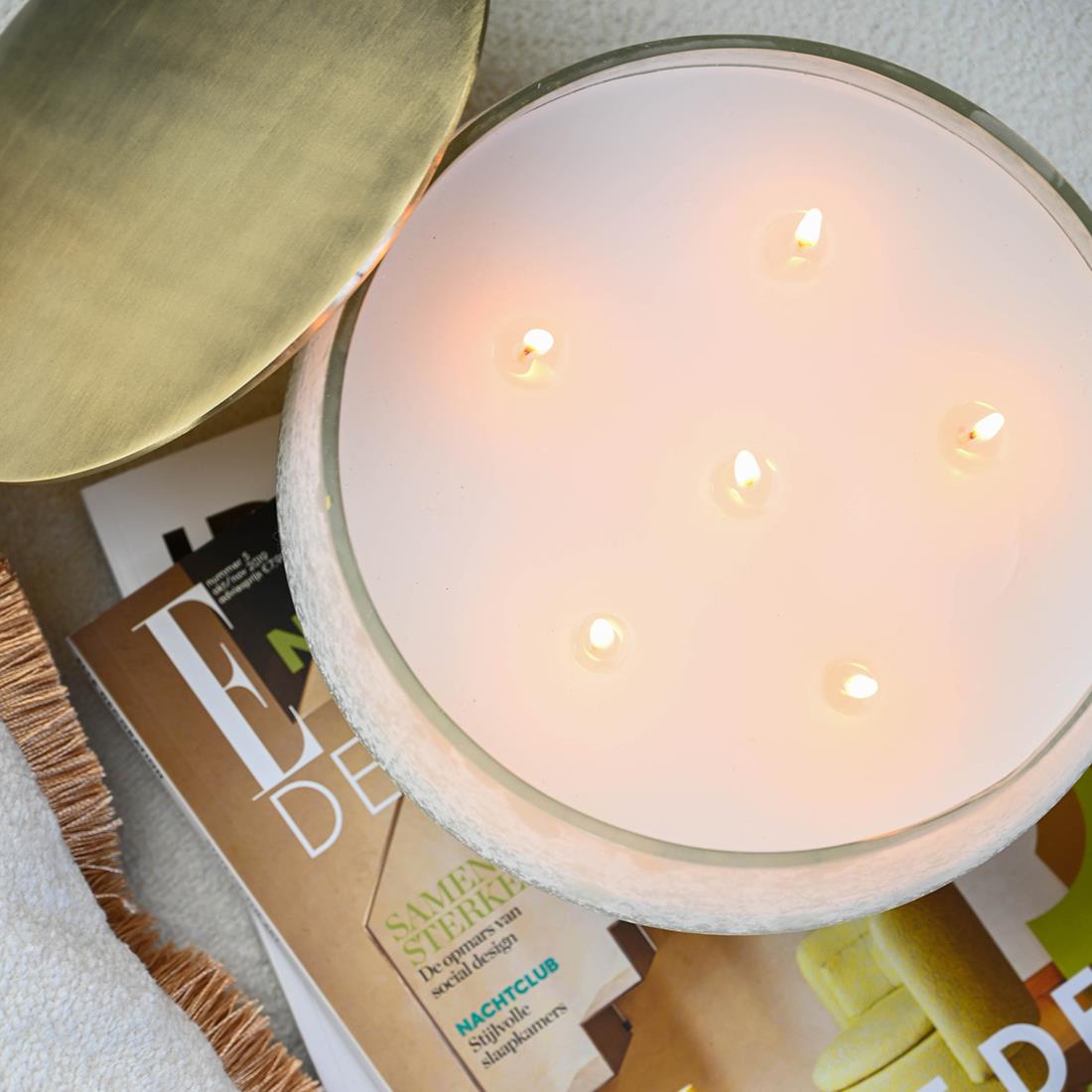 Riviera Maison Geurkaars wit, met deksel - RM Scented - Paraffine
