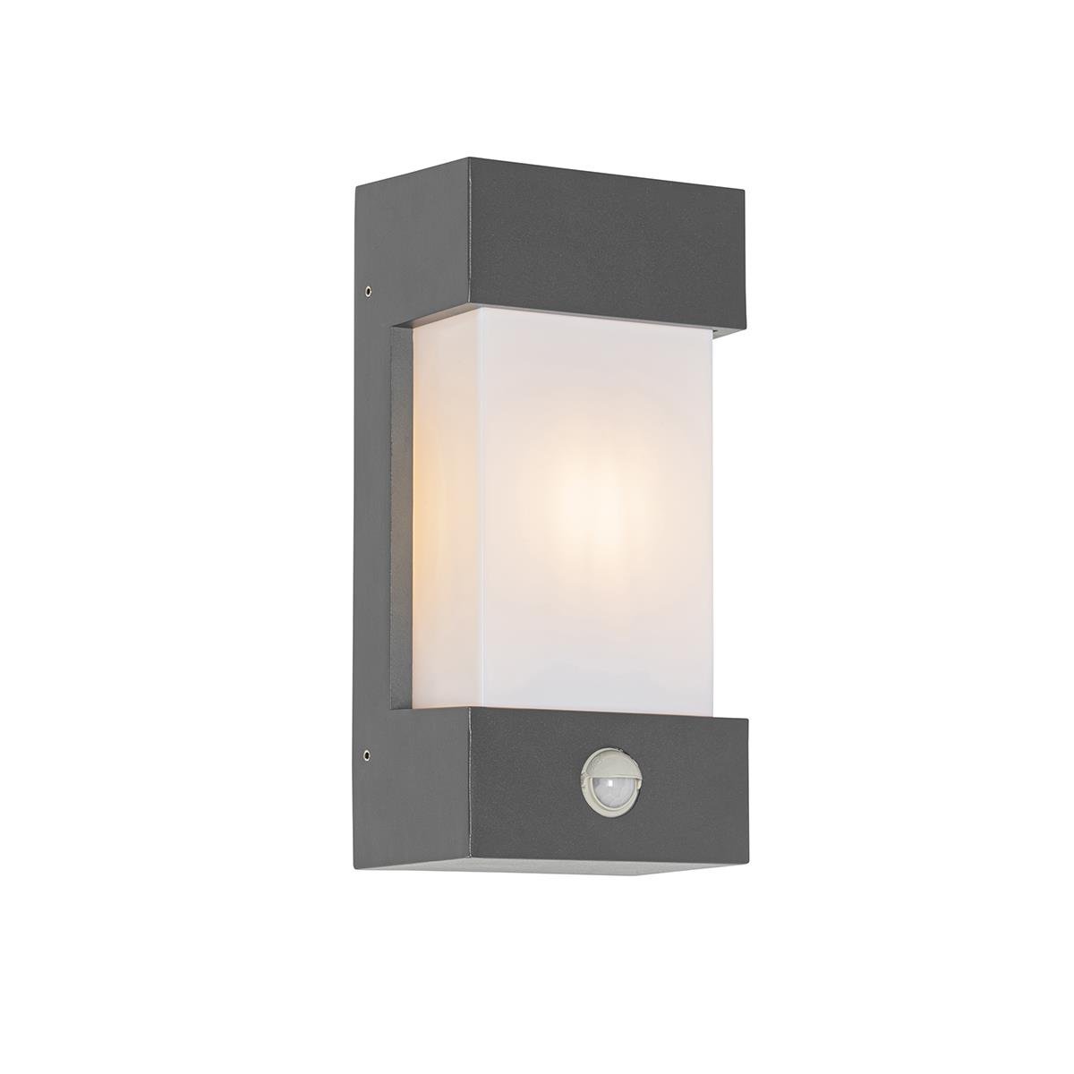 QAZQA Buiten wandlamp donkergrijs IP44 bewegingssensor - Tide