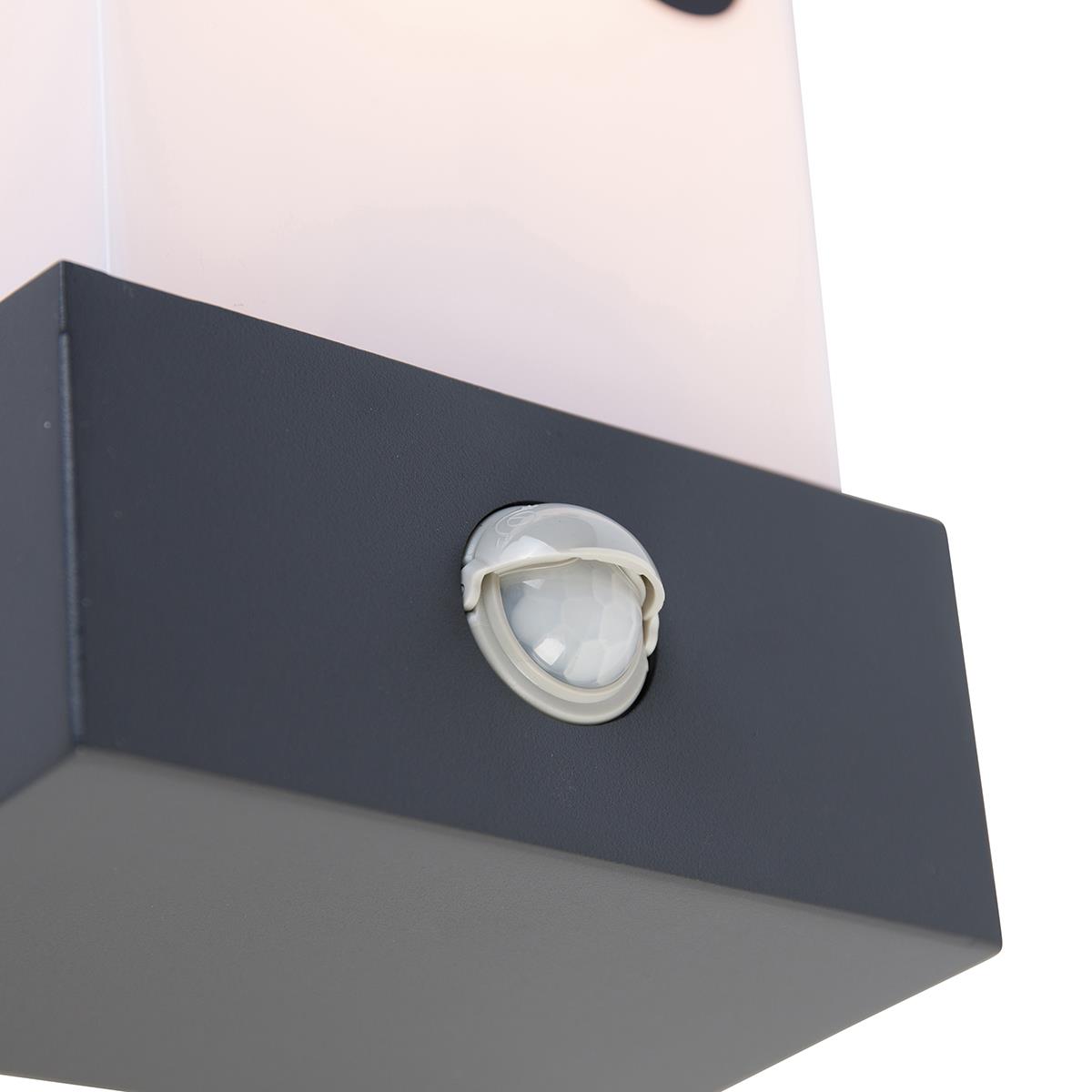QAZQA Buiten wandlamp donkergrijs IP44 bewegingssensor - Tide