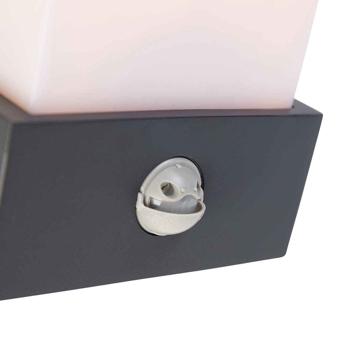 QAZQA Buiten wandlamp donkergrijs IP44 bewegingssensor - Tide