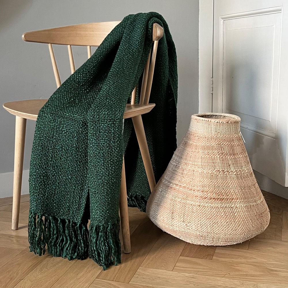  Malagoon Forest Green Solid Plaid 125 x 150 cm