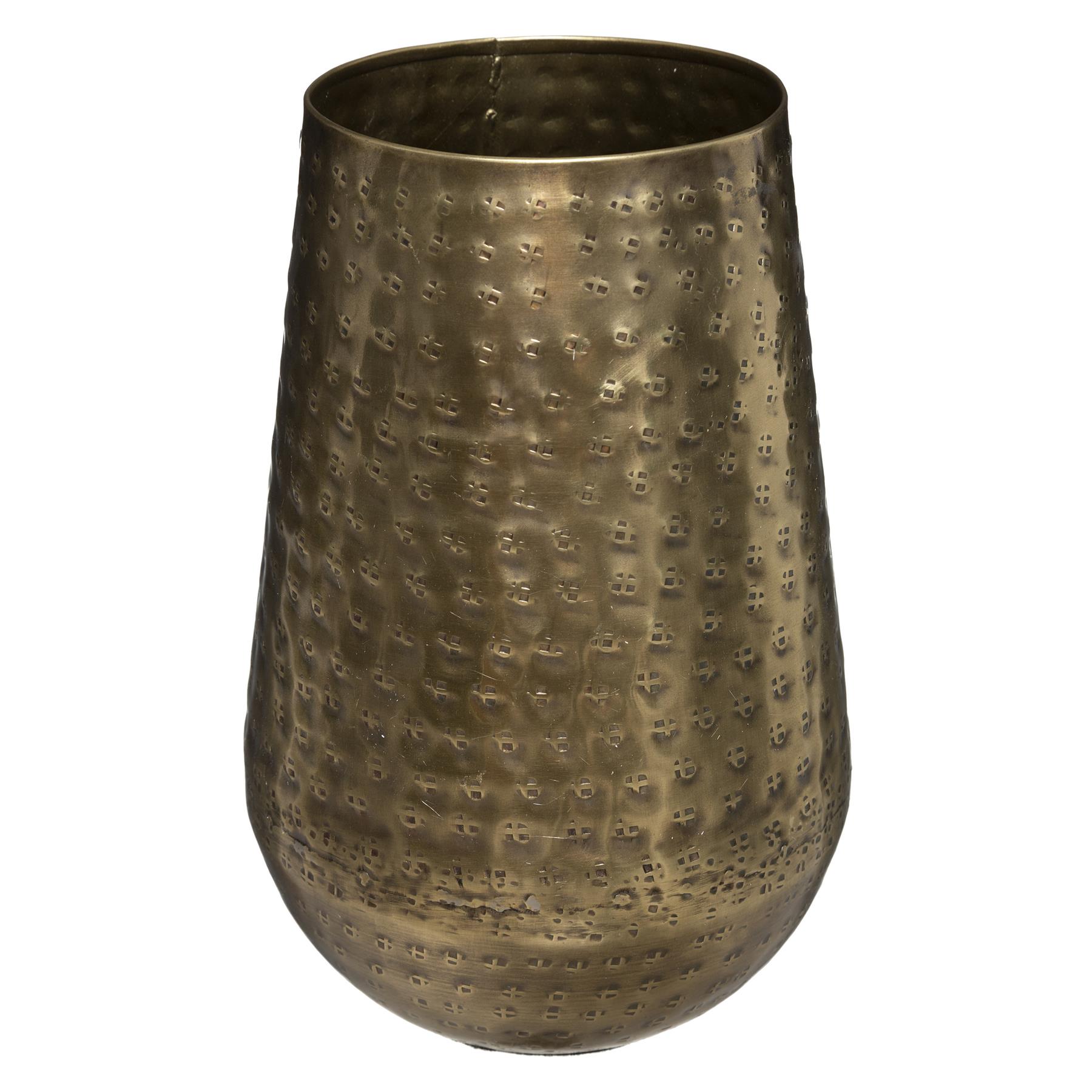 Atmosphera Vaas - metaal - bronskleurig - metallic - 15 x 23 cm