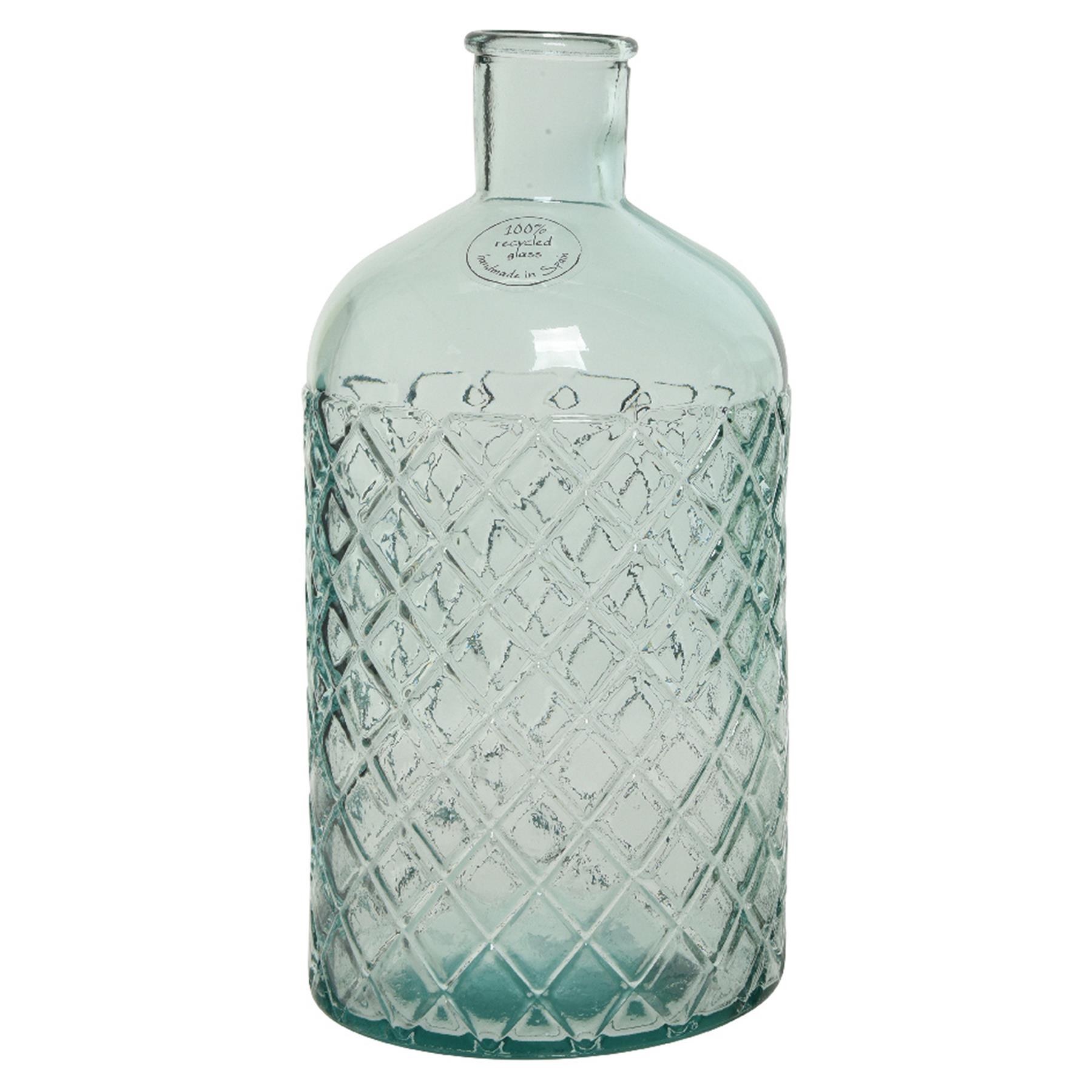 Decoris bloemenvaas - gerecycled glas - D14 x H28 cm - fles vaas