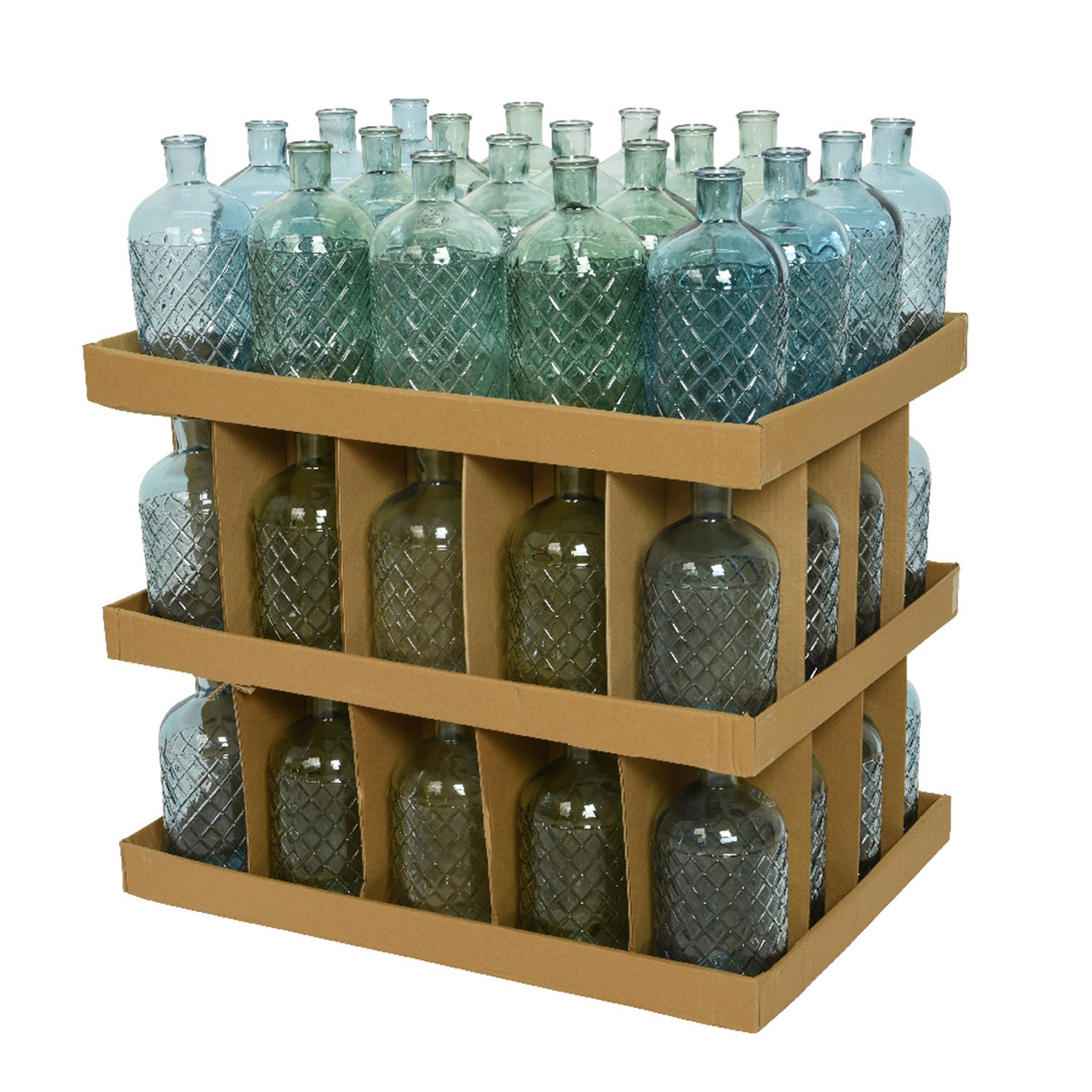 Decoris bloemenvaas - gerecycled glas - D14 x H28 cm - fles vaas